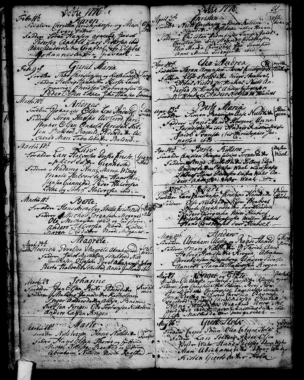 Stokke kirkebøker, AV/SAKO-A-320/F/Fa/L0003: Parish register (official) no. I 3, 1771-1803, p. 21