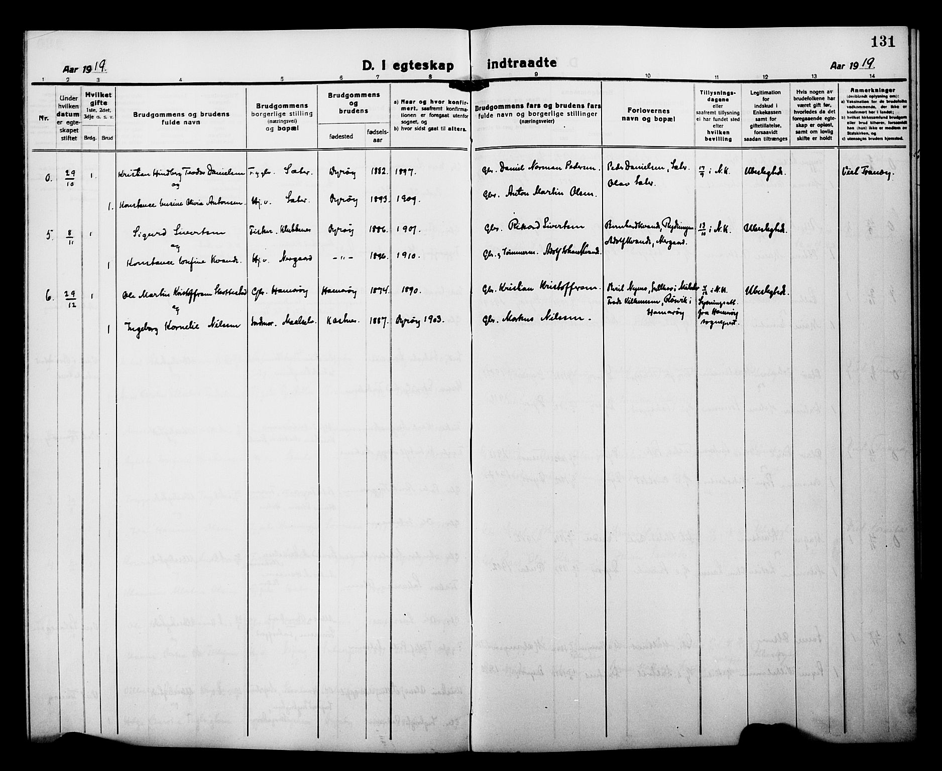 Tranøy sokneprestkontor, AV/SATØ-S-1313/I/Ia/Iab/L0015klokker: Parish register (copy) no. 15, 1918-1930, p. 131