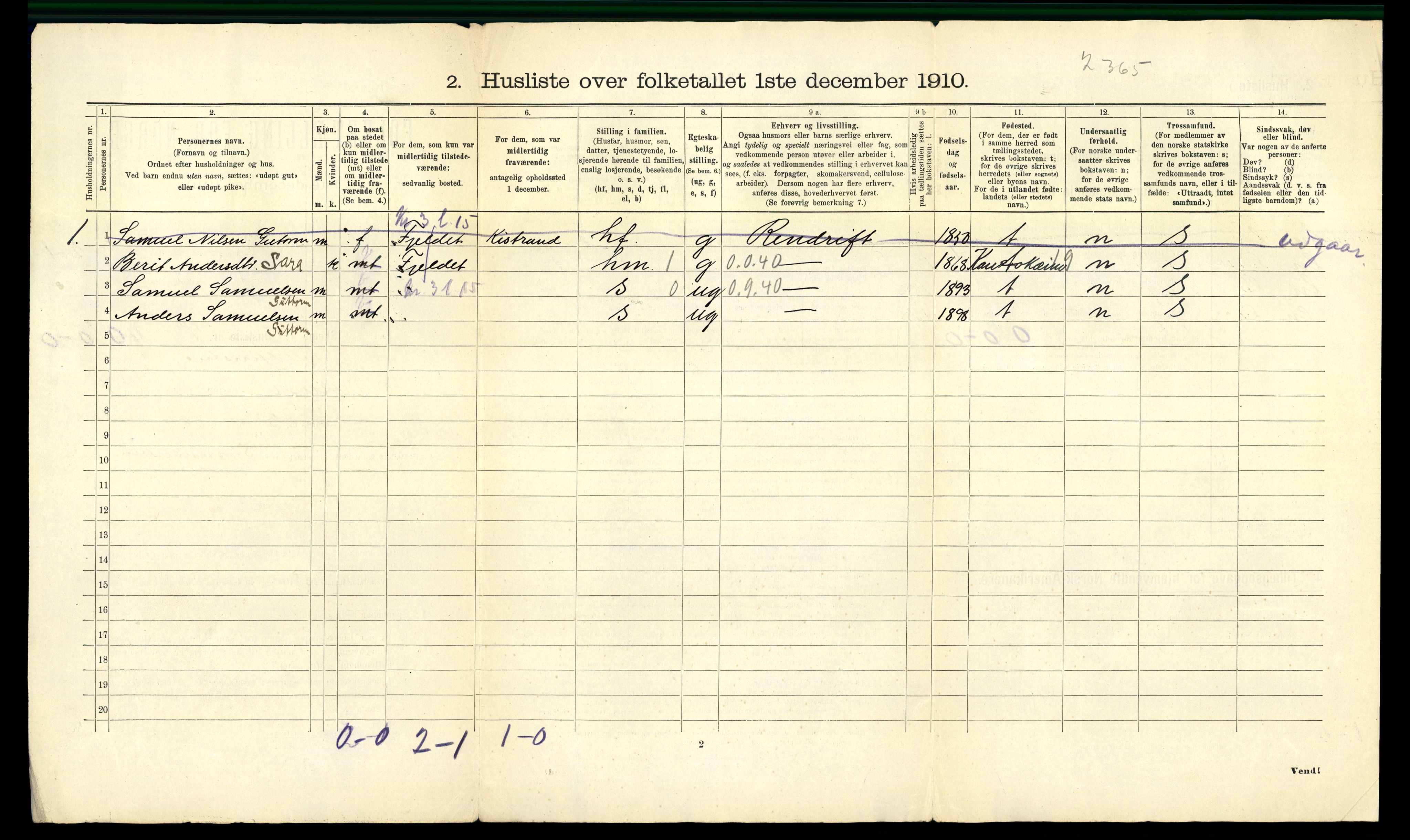 RA, 1910 census for Karasjok, 1910, p. 25