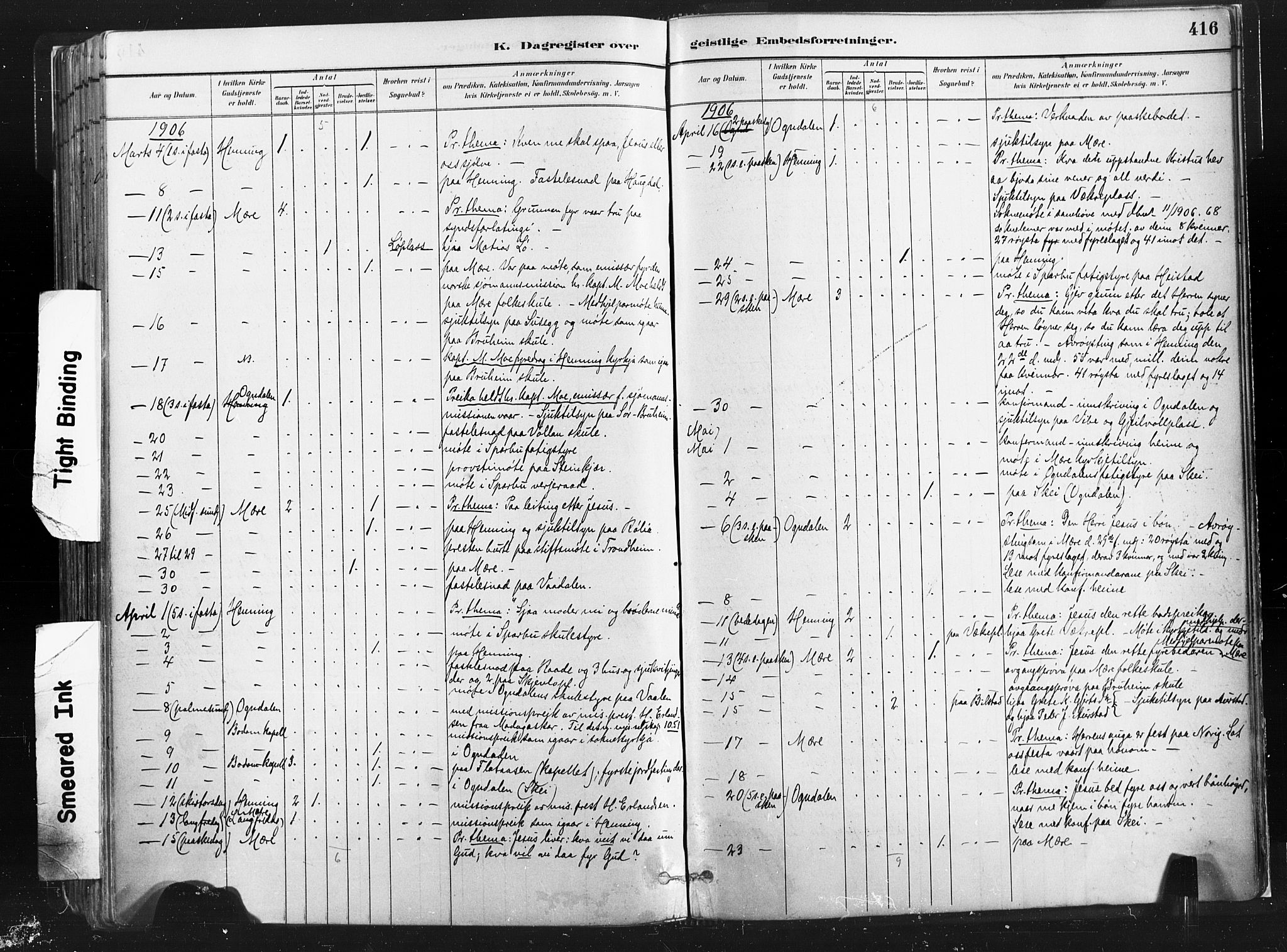 Ministerialprotokoller, klokkerbøker og fødselsregistre - Nord-Trøndelag, SAT/A-1458/735/L0351: Parish register (official) no. 735A10, 1884-1908, p. 416