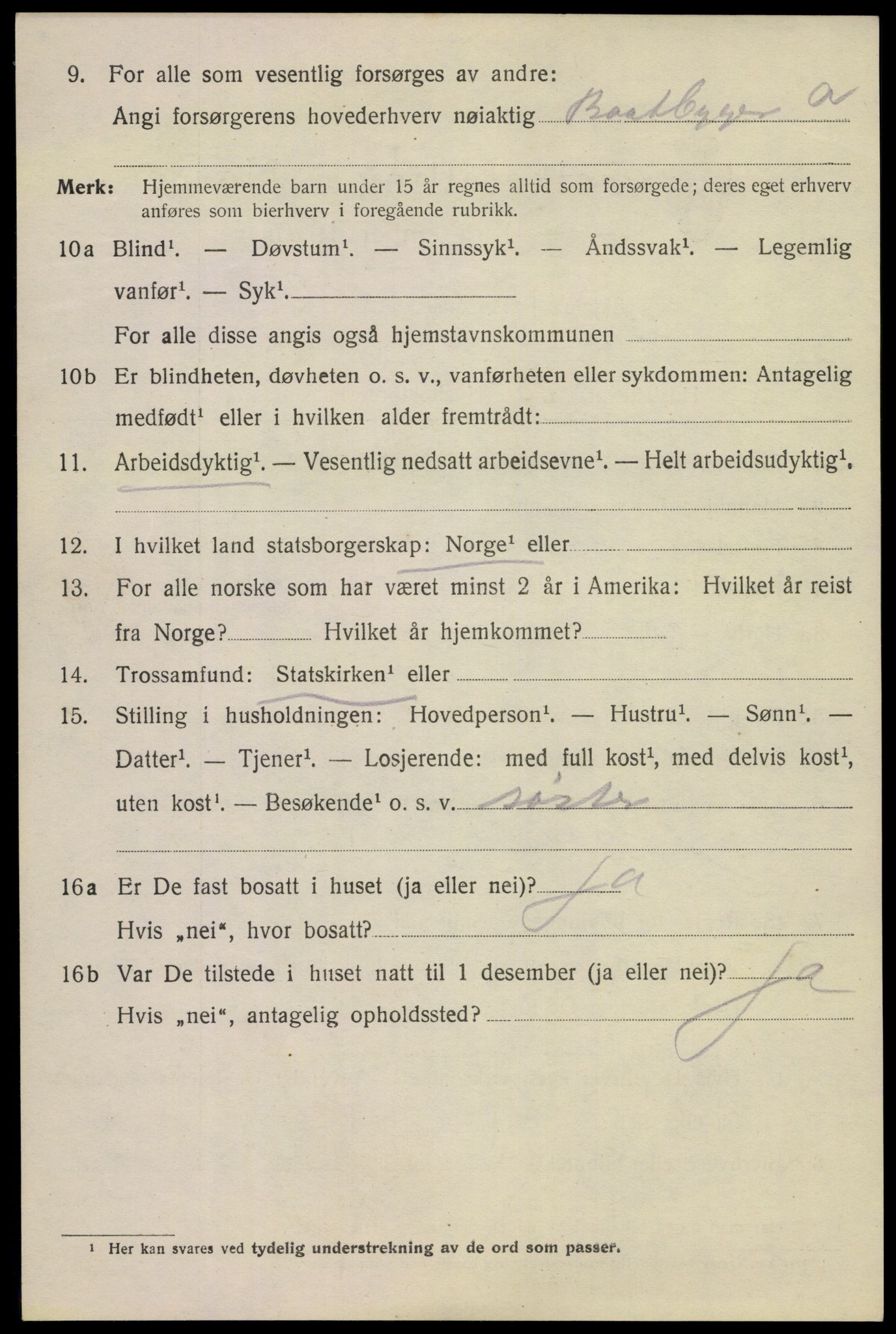 SAKO, 1920 census for Kragerø, 1920, p. 7318