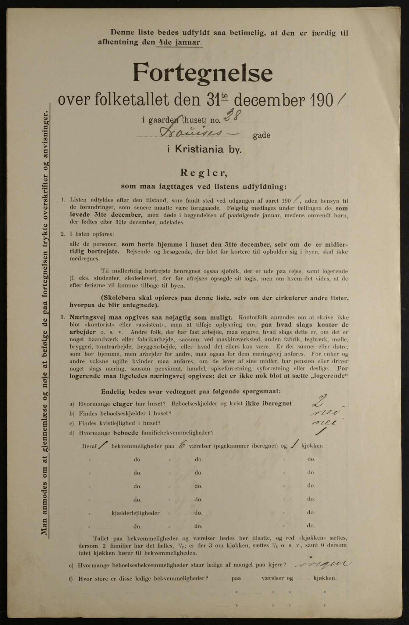 OBA, Municipal Census 1901 for Kristiania, 1901, p. 9034