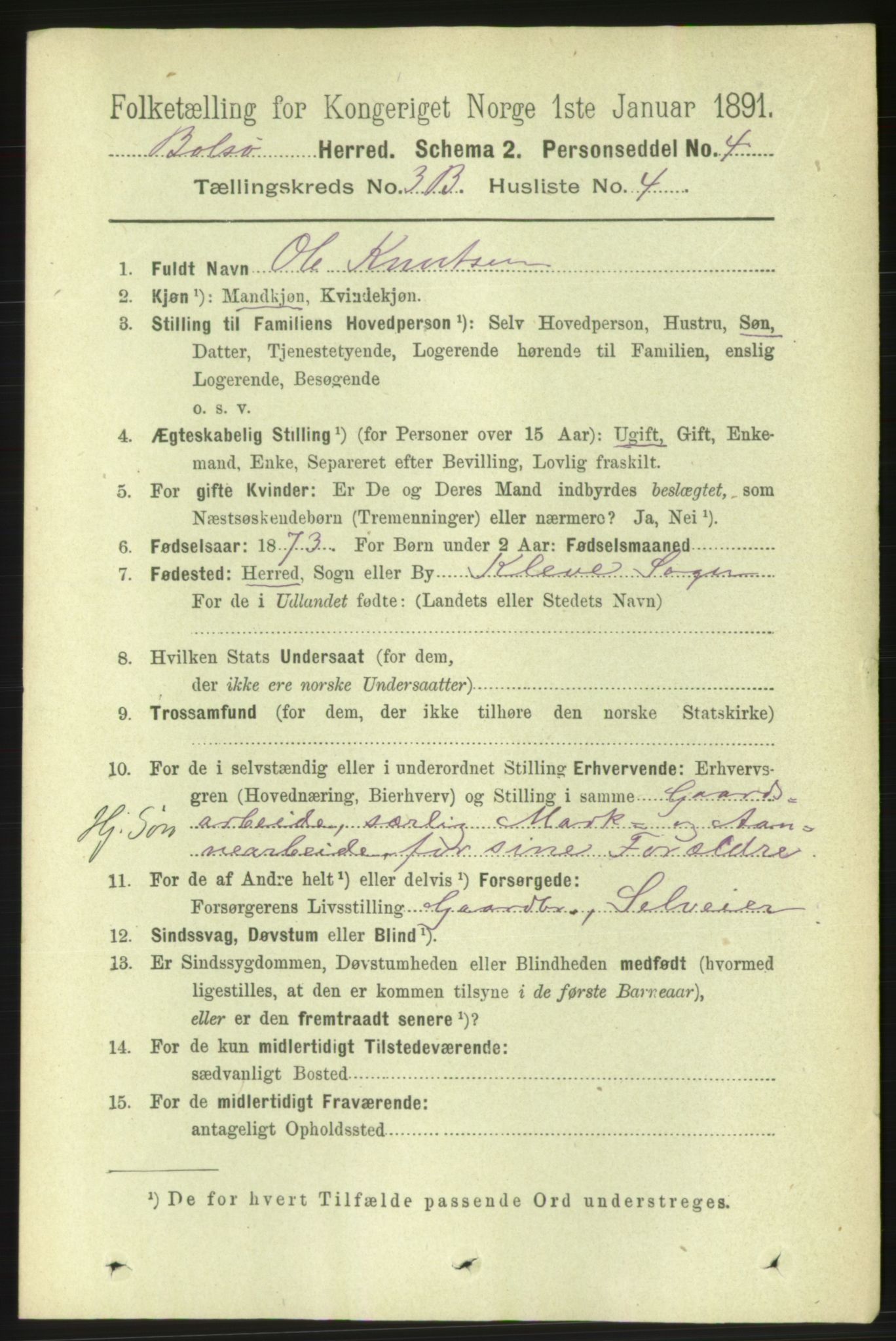 RA, 1891 census for 1544 Bolsøy, 1891, p. 2109