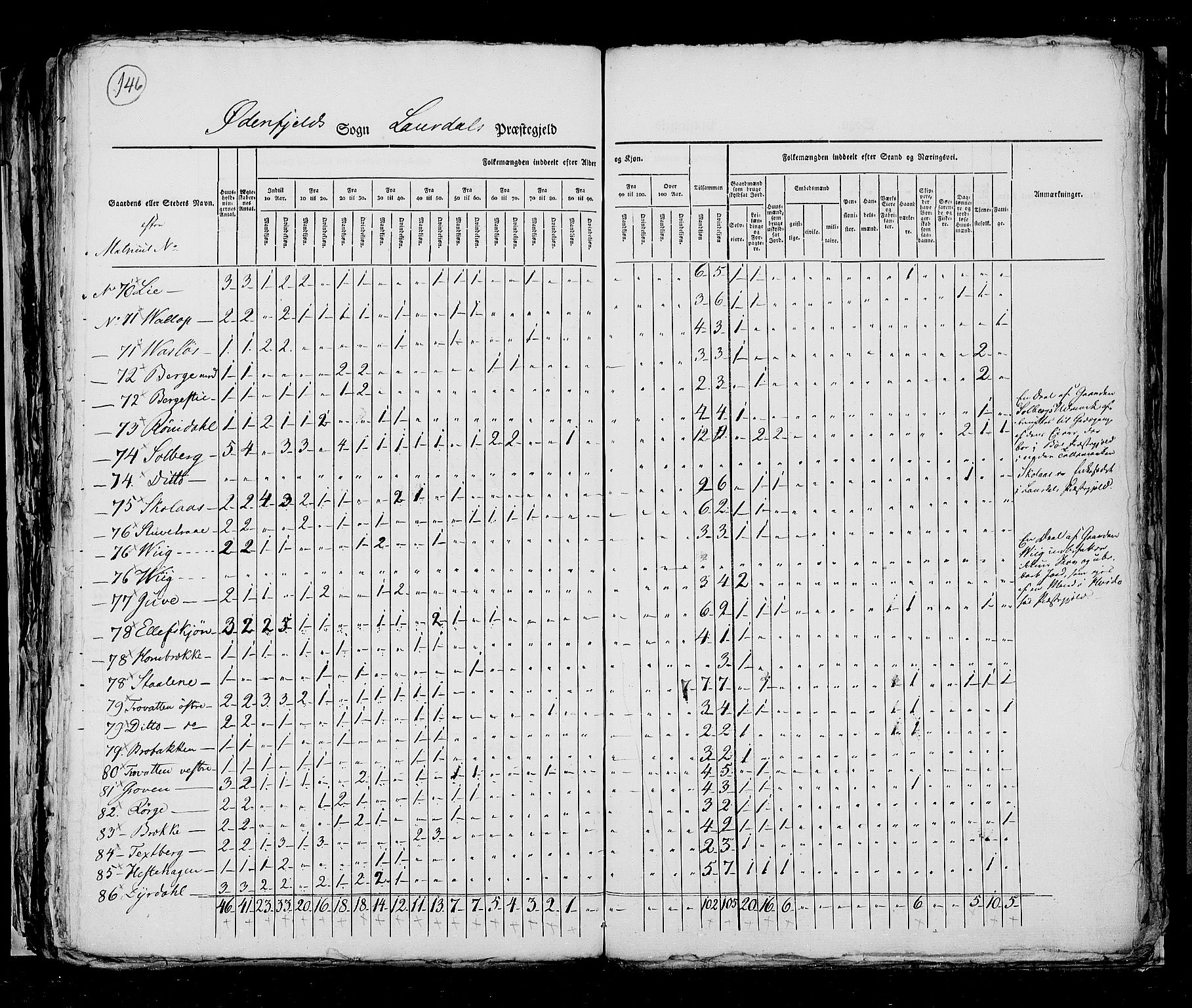 RA, Census 1825, vol. 9: Bratsberg amt, 1825, p. 146