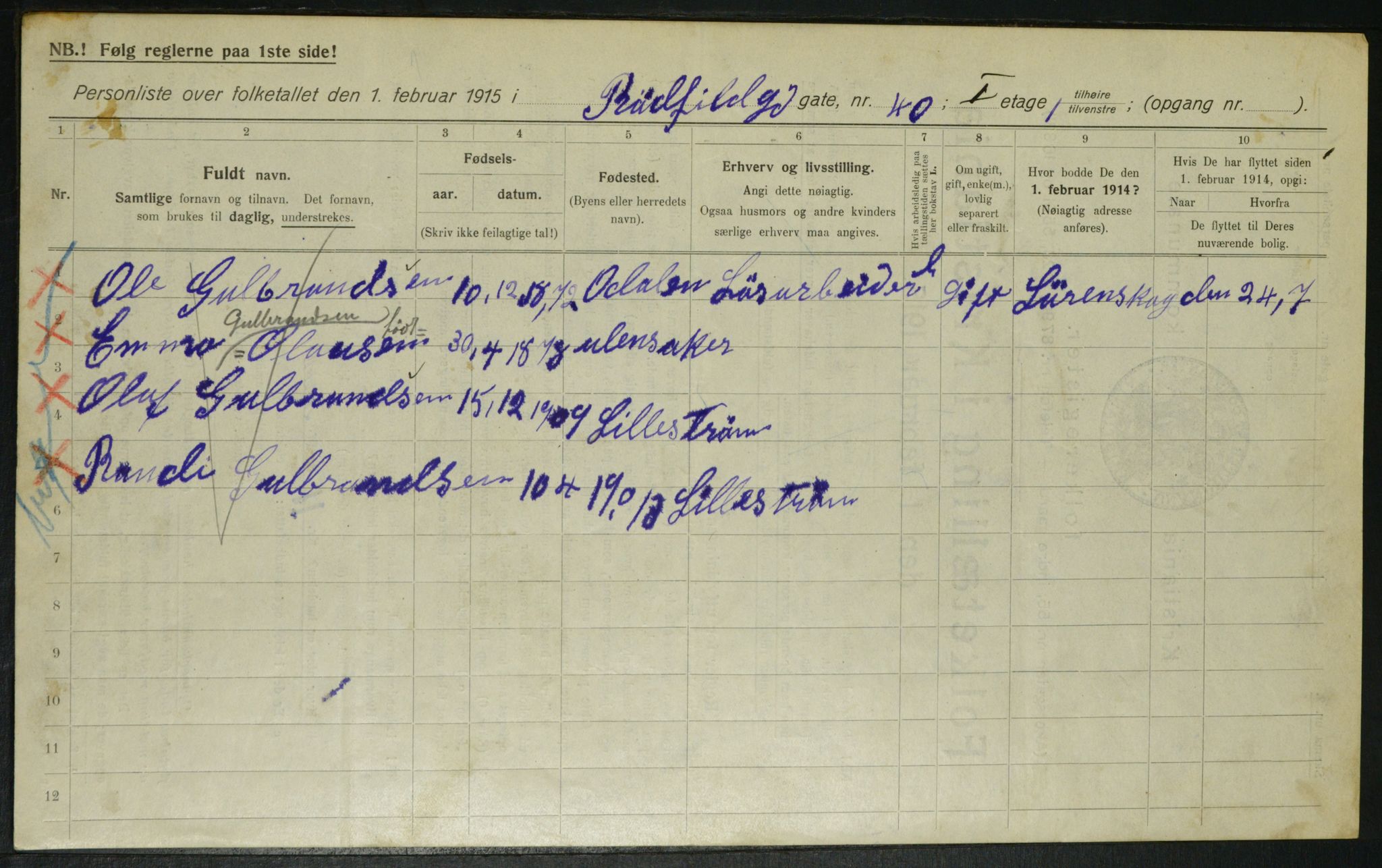 OBA, Municipal Census 1915 for Kristiania, 1915, p. 85767