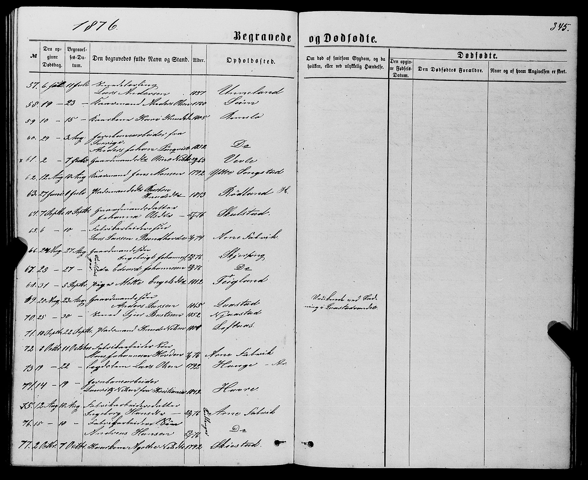 Haus sokneprestembete, SAB/A-75601/H/Haa: Parish register (official) no. A 18, 1871-1877, p. 345