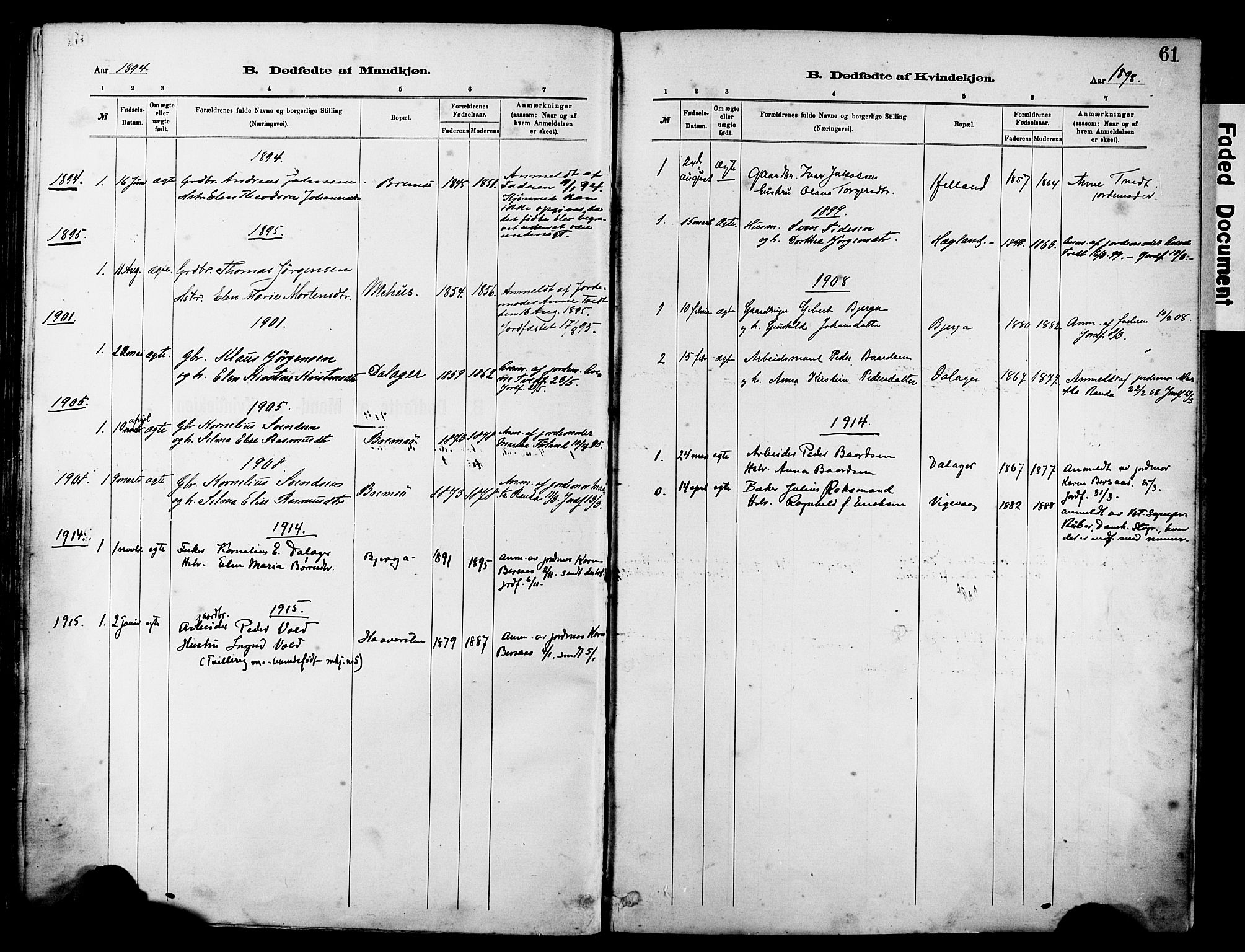 Rennesøy sokneprestkontor, SAST/A -101827/H/Ha/Haa/L0012: Parish register (official) no. A 13, 1885-1917, p. 61