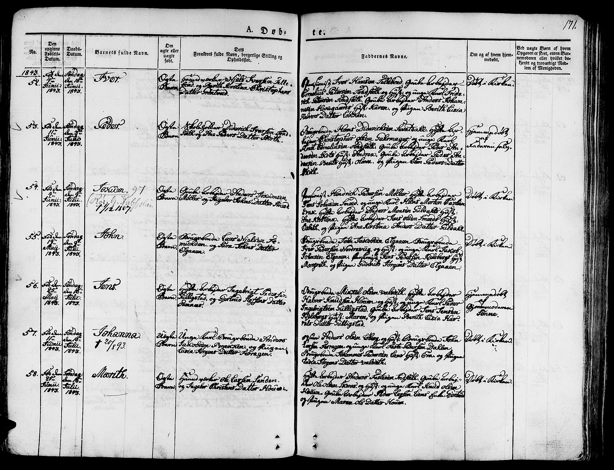 Ministerialprotokoller, klokkerbøker og fødselsregistre - Sør-Trøndelag, AV/SAT-A-1456/681/L0930: Parish register (official) no. 681A08, 1829-1844, p. 171