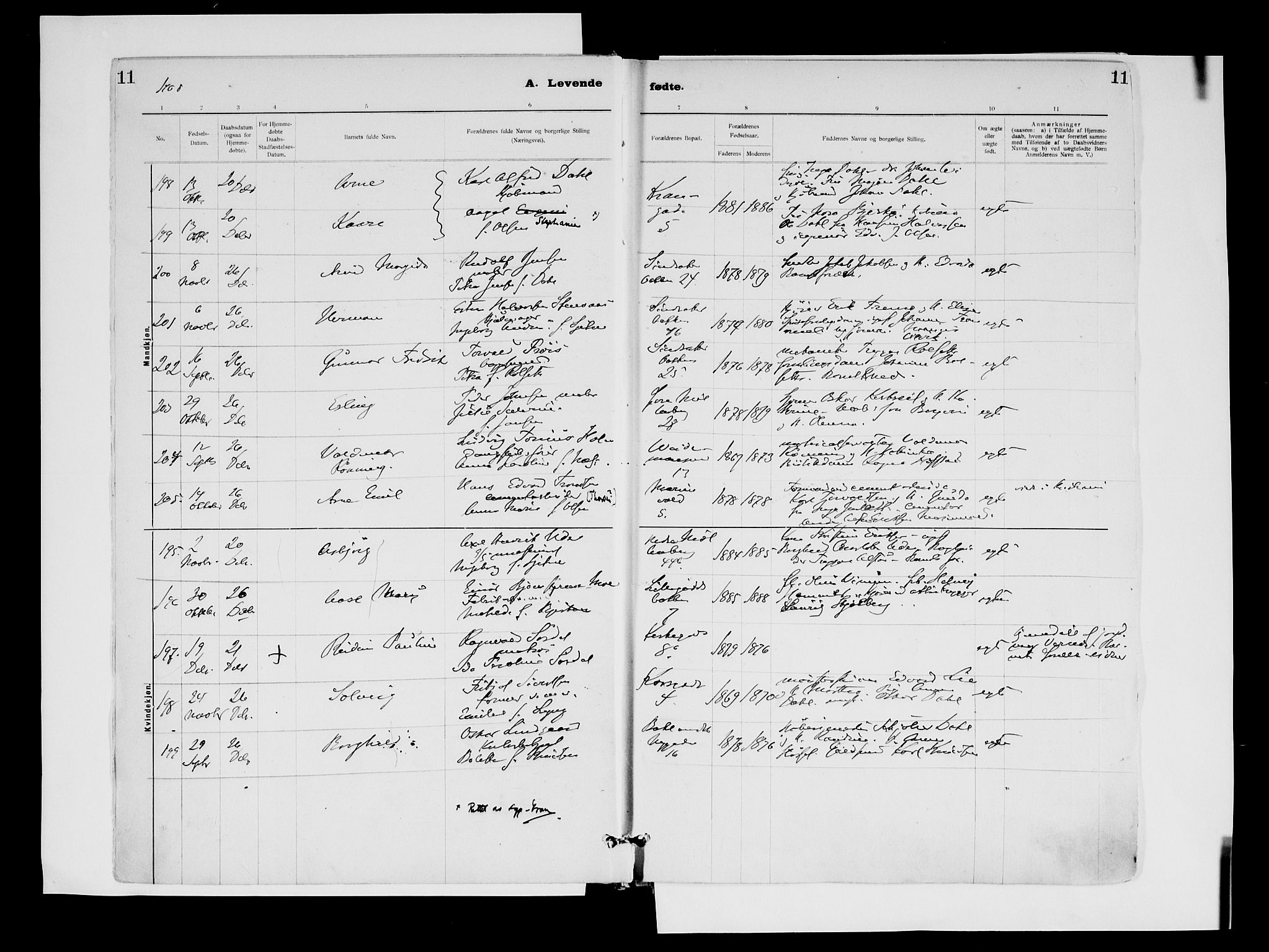 Ministerialprotokoller, klokkerbøker og fødselsregistre - Sør-Trøndelag, AV/SAT-A-1456/604/L0203: Parish register (official) no. 604A23, 1908-1916, p. 11