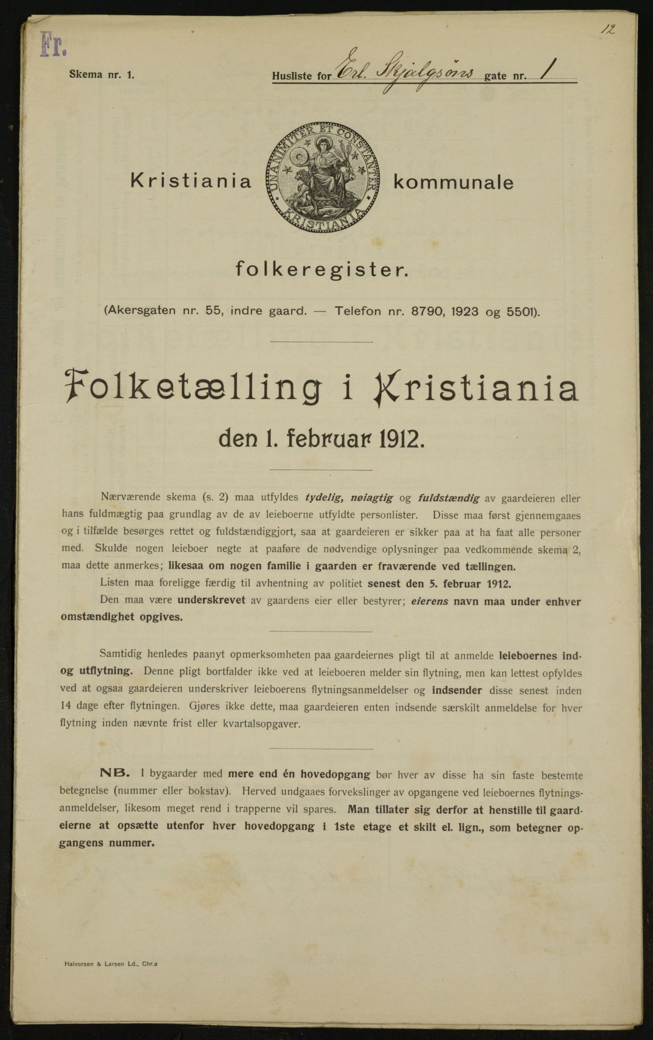 OBA, Municipal Census 1912 for Kristiania, 1912, p. 21964