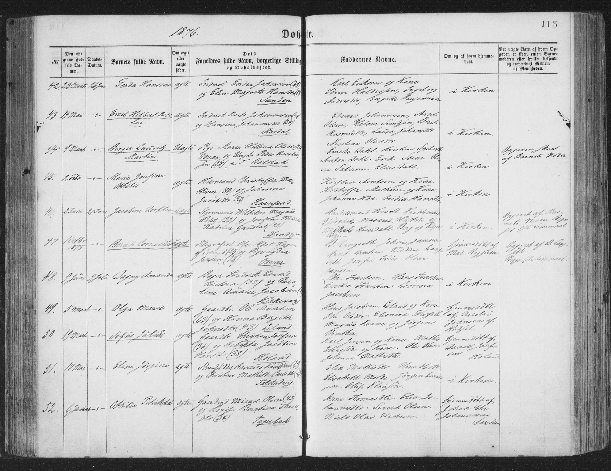 Ministerialprotokoller, klokkerbøker og fødselsregistre - Nordland, AV/SAT-A-1459/874/L1057: Parish register (official) no. 874A01, 1866-1877, p. 115