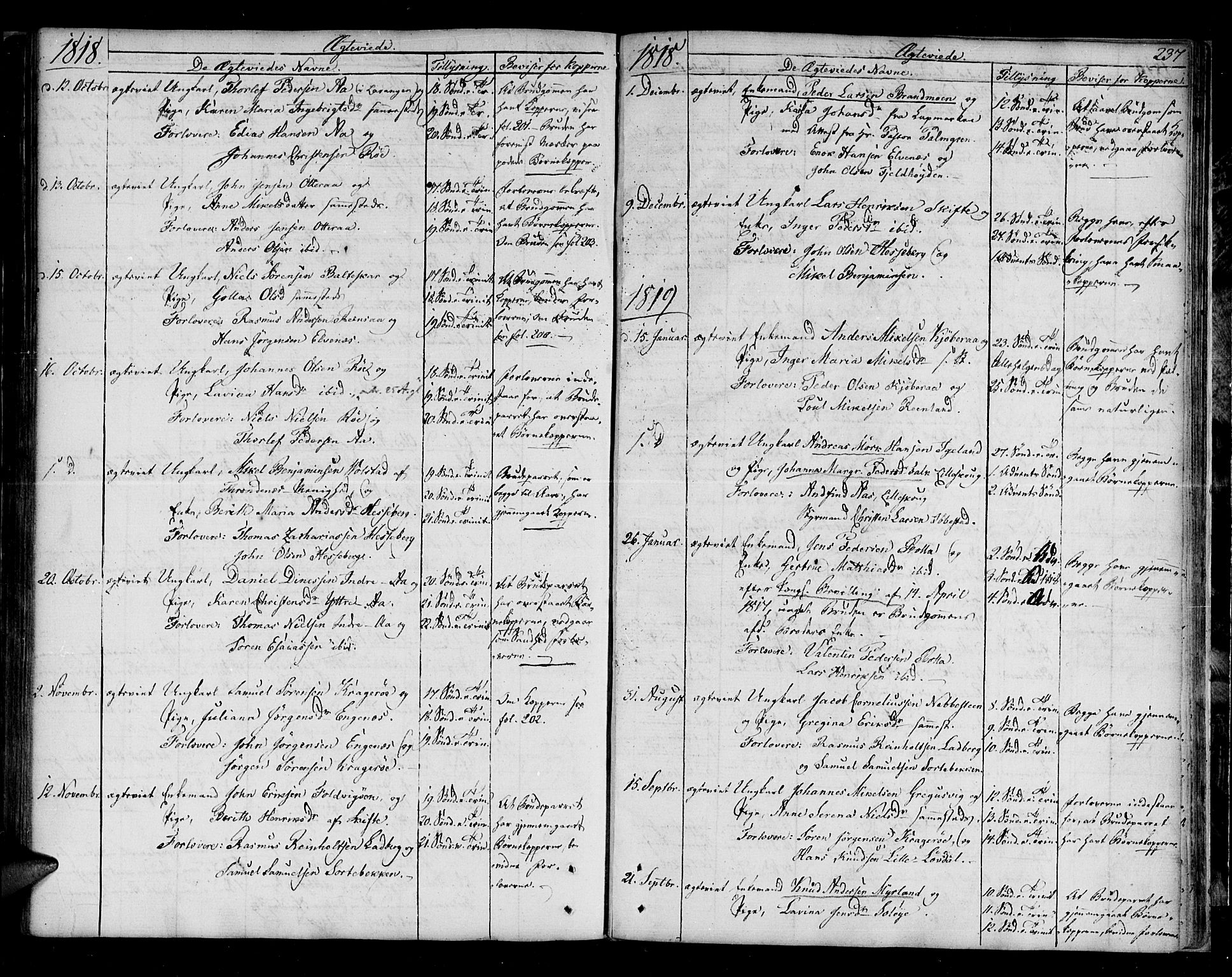 Ibestad sokneprestembete, SATØ/S-0077/H/Ha/Haa/L0004kirke: Parish register (official) no. 4, 1801-1824, p. 237