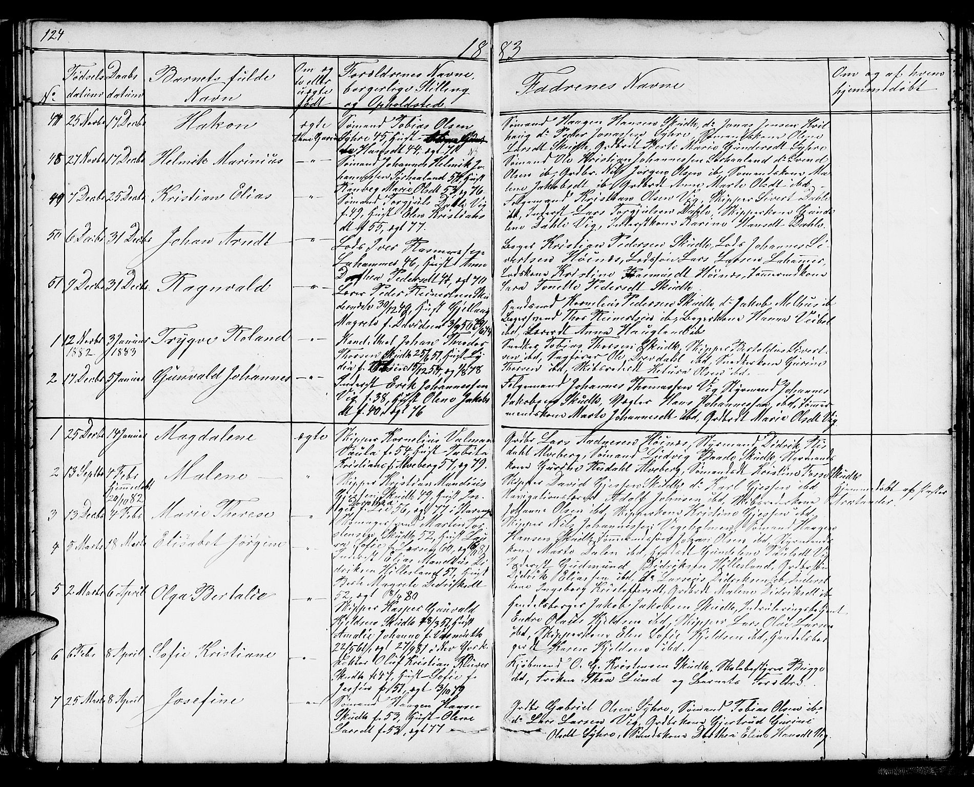 Skudenes sokneprestkontor, SAST/A -101849/H/Ha/Hab/L0004: Parish register (copy) no. B 4, 1865-1884, p. 124
