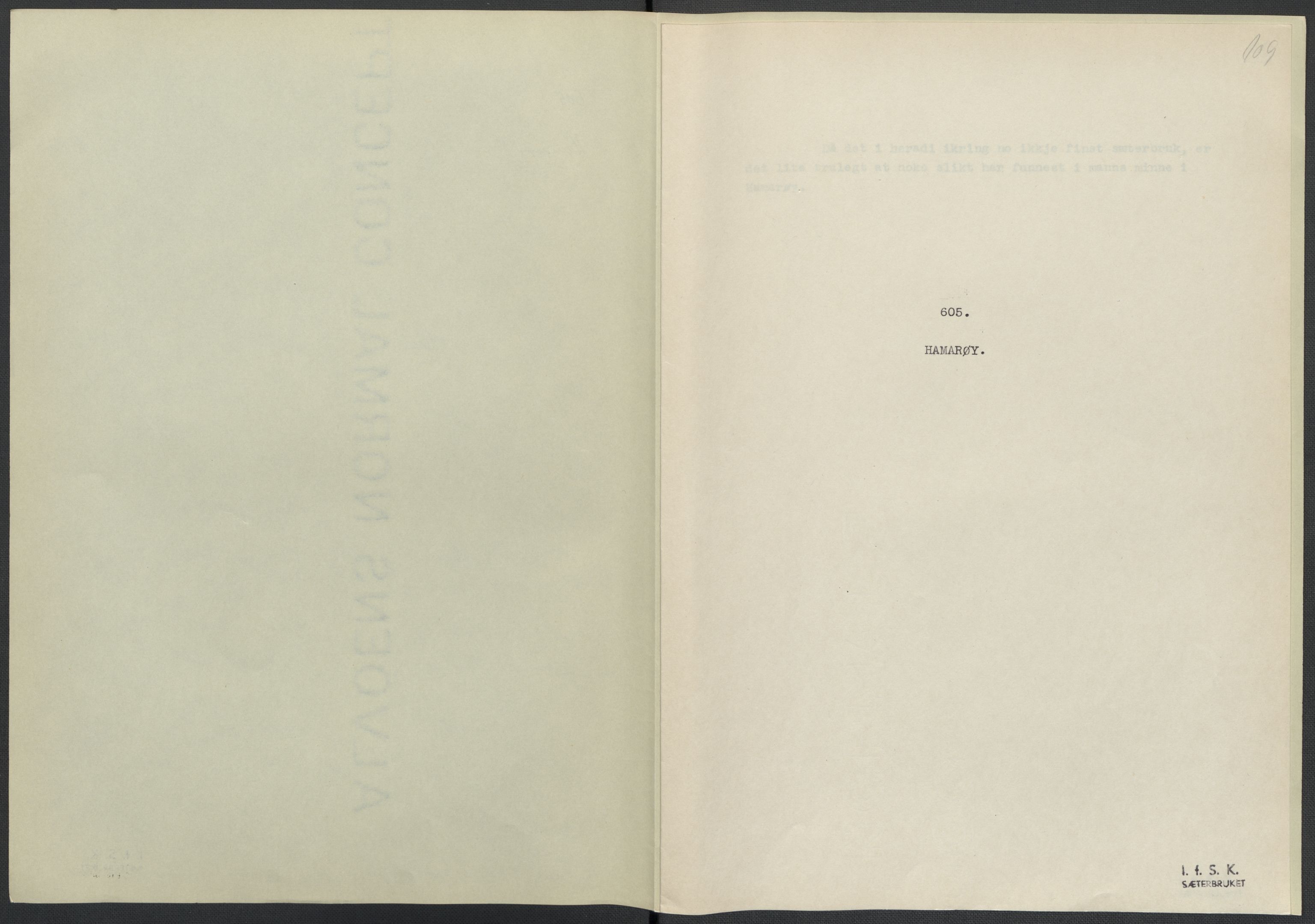 Instituttet for sammenlignende kulturforskning, RA/PA-0424/F/Fc/L0016/0002: Eske B16: / Nordland (perm XLVII), 1932-1936, p. 109