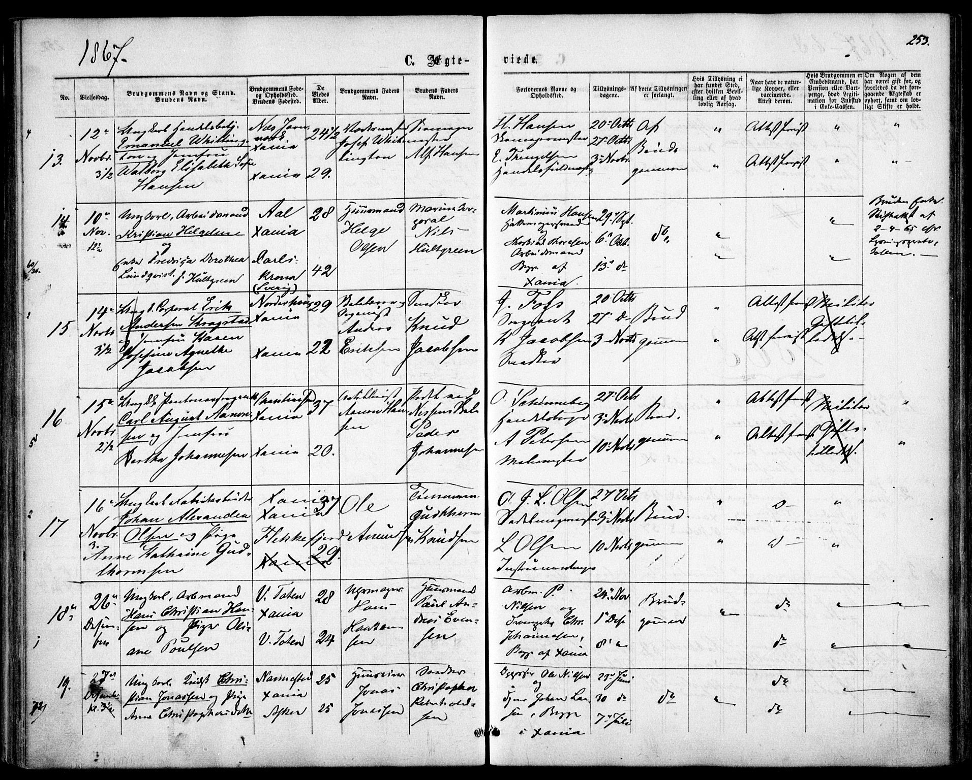 Garnisonsmenigheten Kirkebøker, SAO/A-10846/F/Fa/L0010: Parish register (official) no. 10, 1859-1869, p. 253