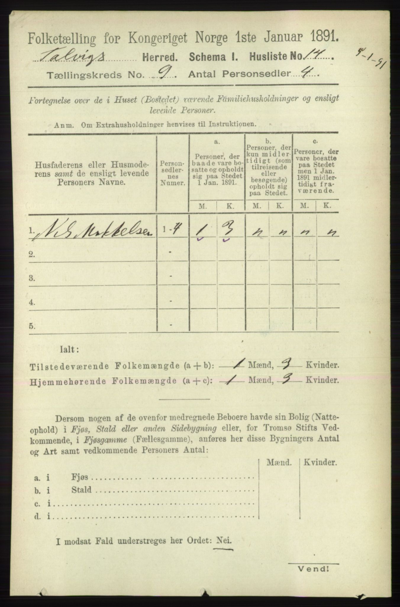 RA, 1891 census for 2013 Talvik, 1891, p. 2157