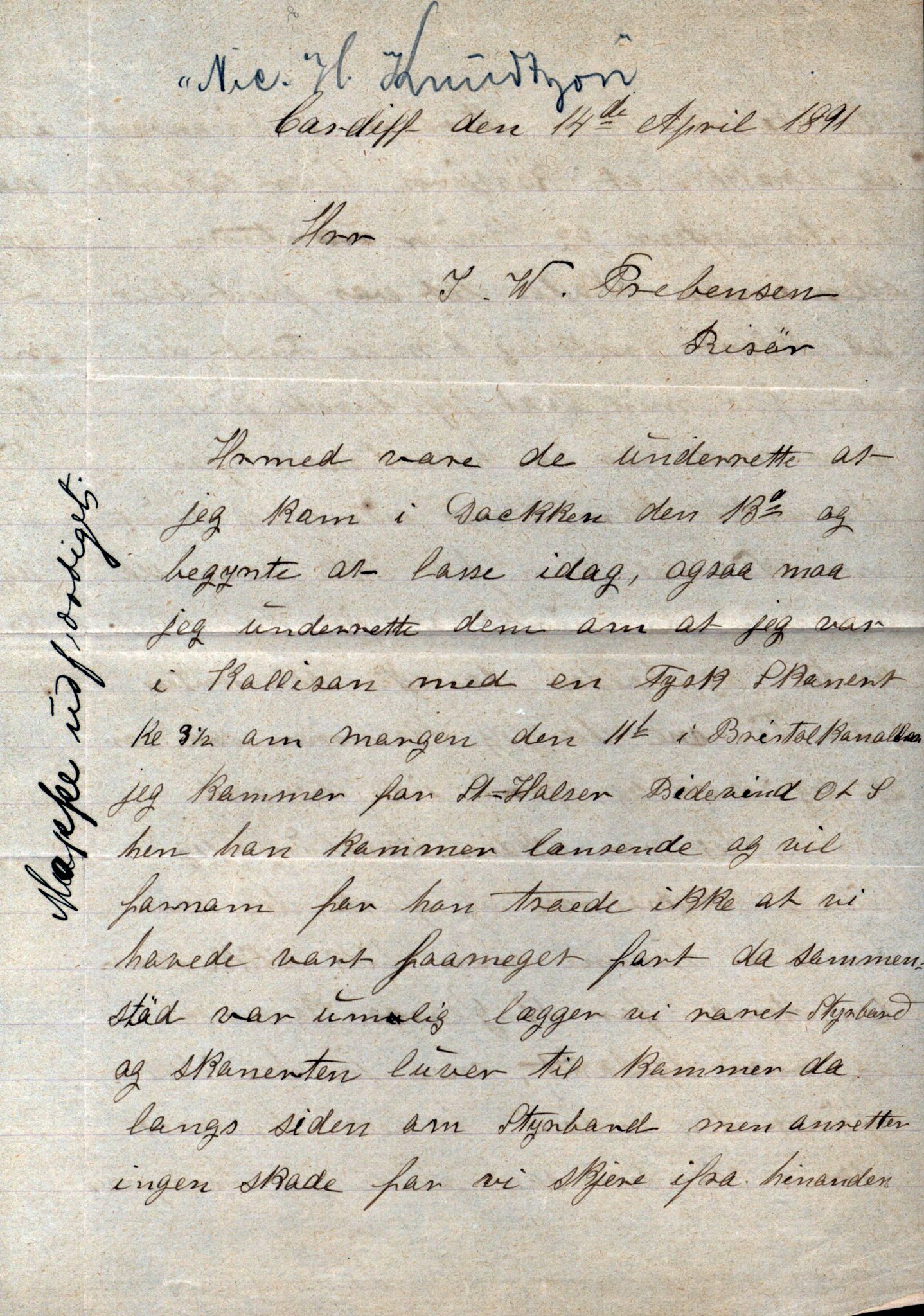 Pa 63 - Østlandske skibsassuranceforening, VEMU/A-1079/G/Ga/L0027/0015: Havaridokumenter / Orion, Orient, Nicolay H. Knudtzon, Natanael, Norrøna, 1891, p. 46