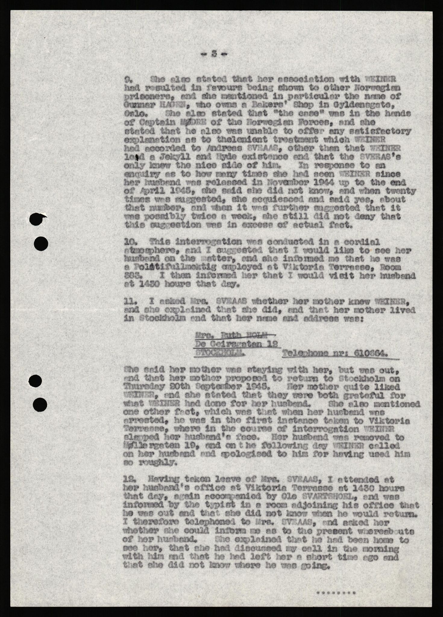 Forsvaret, Forsvarets overkommando II, AV/RA-RAFA-3915/D/Db/L0035: CI Questionaires. Tyske okkupasjonsstyrker i Norge. Tyskere., 1945-1946, p. 220