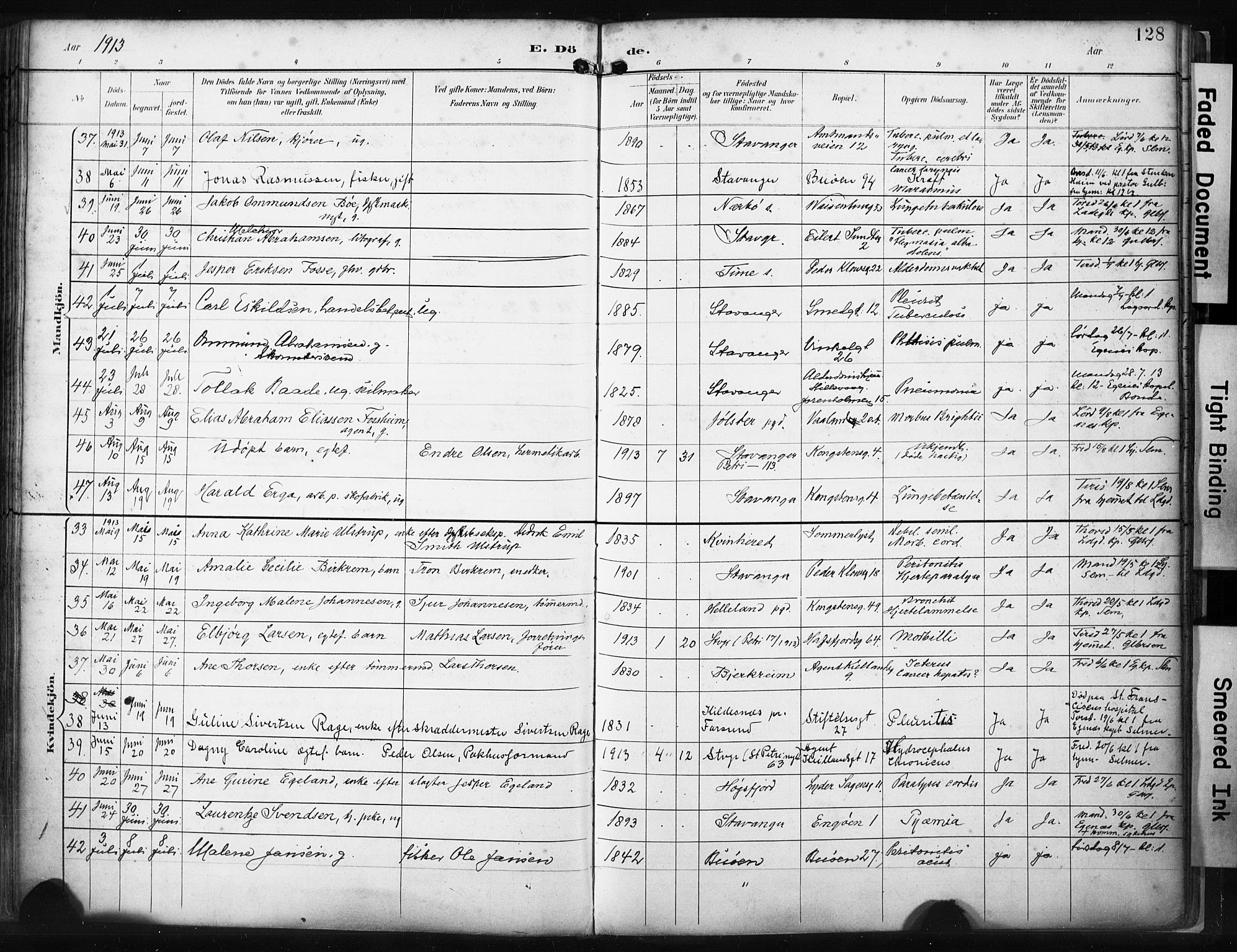 St. Petri sokneprestkontor, SAST/A-101813/001/30/30BA/L0022: Parish register (official) no. A 22, 1895-1919, p. 128