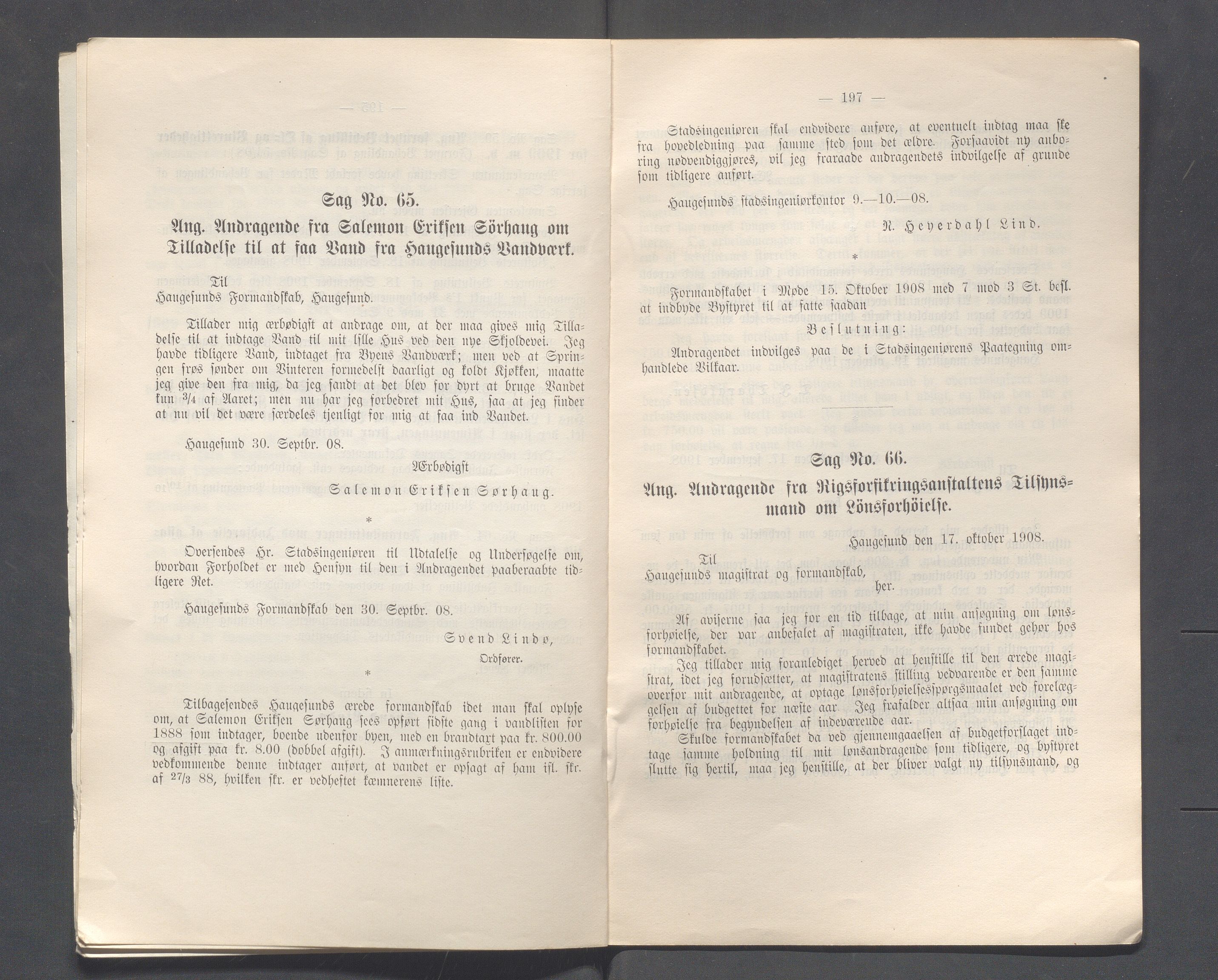 Haugesund kommune - Formannskapet og Bystyret, IKAR/A-740/A/Abb/L0002: Bystyreforhandlinger, 1908-1917, p. 87