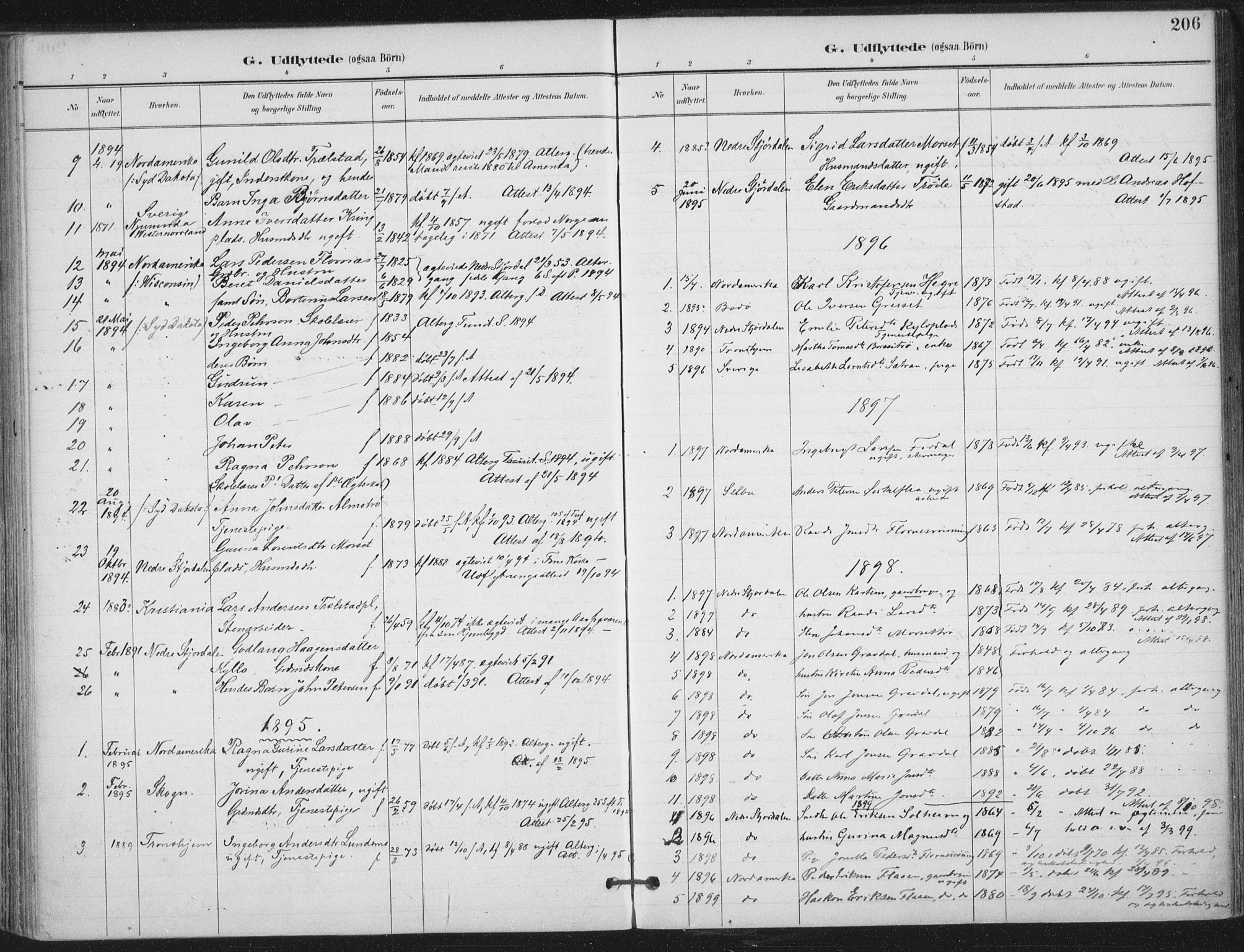 Ministerialprotokoller, klokkerbøker og fødselsregistre - Nord-Trøndelag, SAT/A-1458/703/L0031: Parish register (official) no. 703A04, 1893-1914, p. 206
