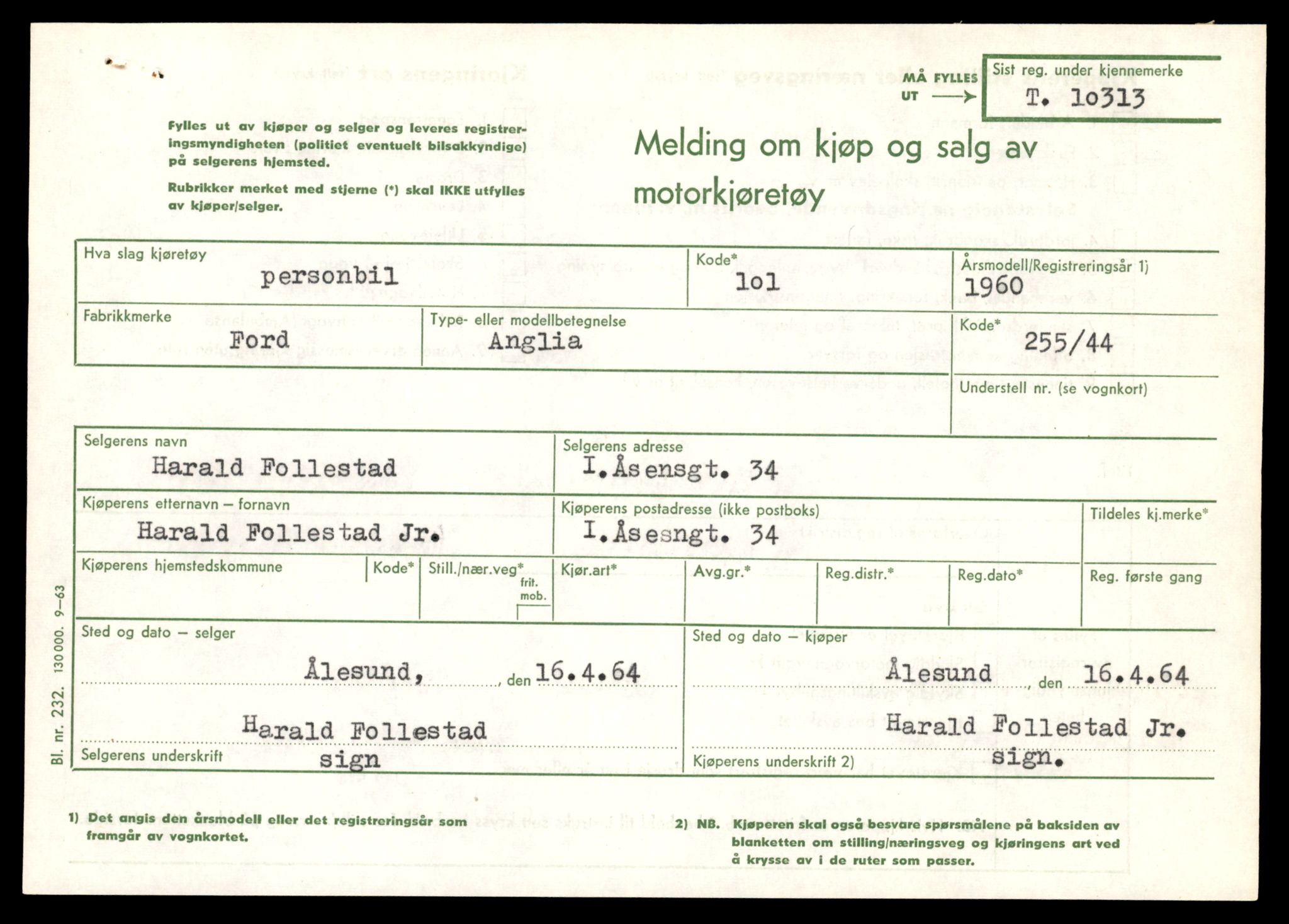 Møre og Romsdal vegkontor - Ålesund trafikkstasjon, AV/SAT-A-4099/F/Fe/L0019: Registreringskort for kjøretøy T 10228 - T 10350, 1927-1998, p. 2167