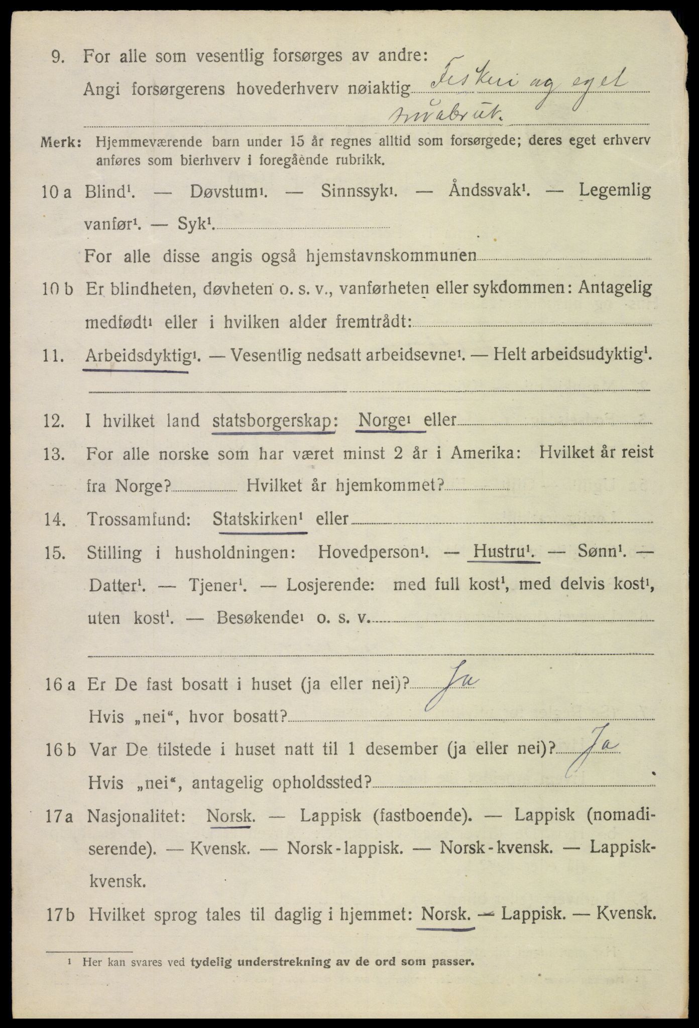 SAT, 1920 census for Bø, 1920, p. 9999