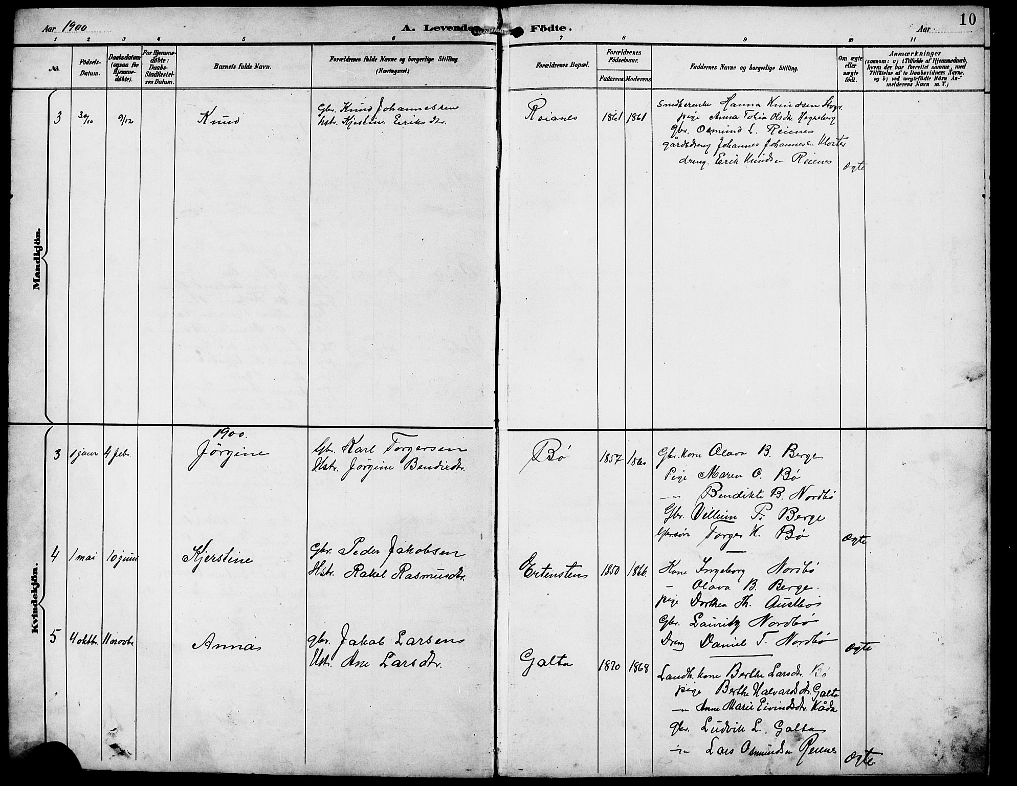 Rennesøy sokneprestkontor, AV/SAST-A -101827/H/Ha/Hab/L0012: Parish register (copy) no. B 11, 1894-1924, p. 10