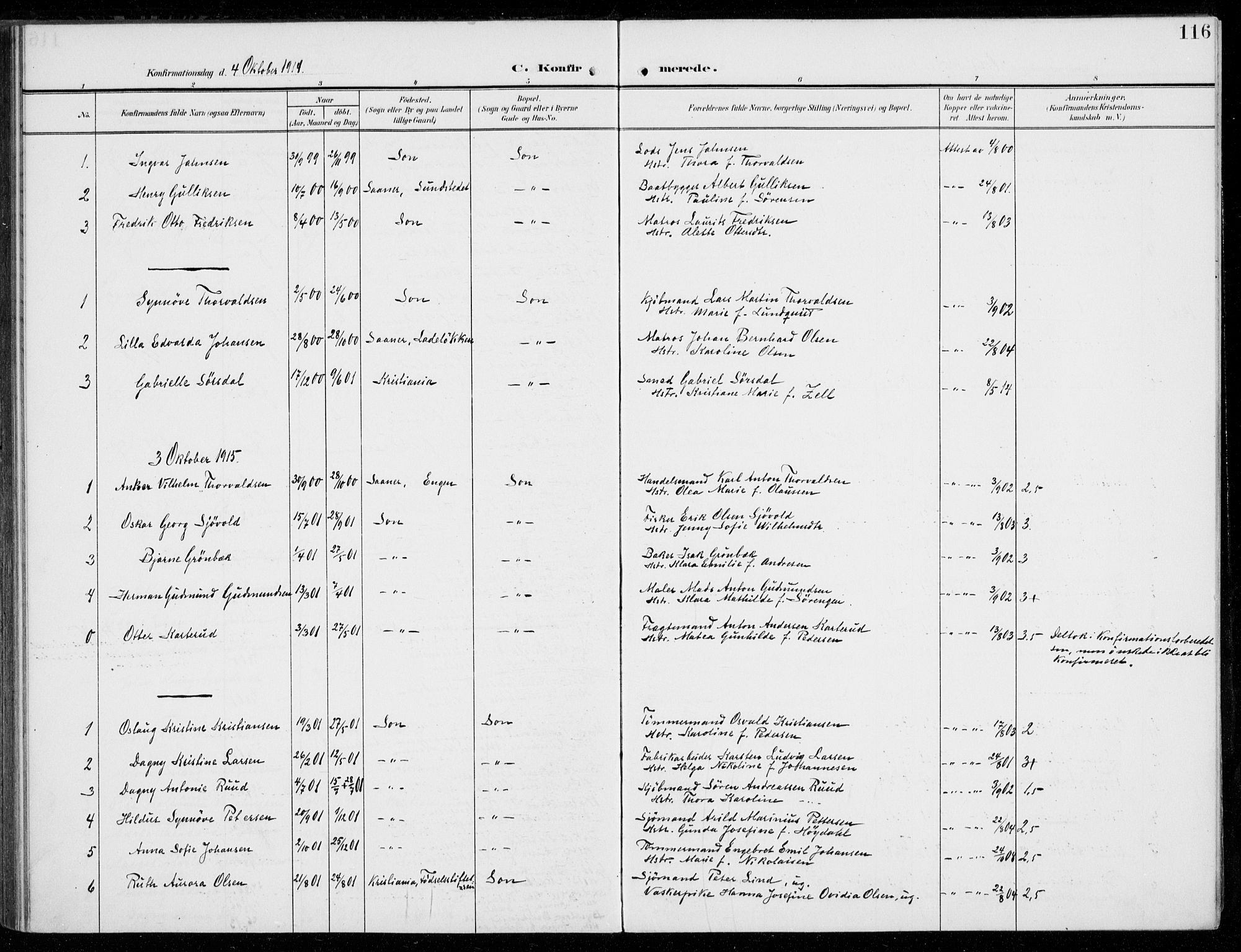 Vestby prestekontor Kirkebøker, SAO/A-10893/F/Fc/L0002: Parish register (official) no. III 2, 1906-1940, p. 116