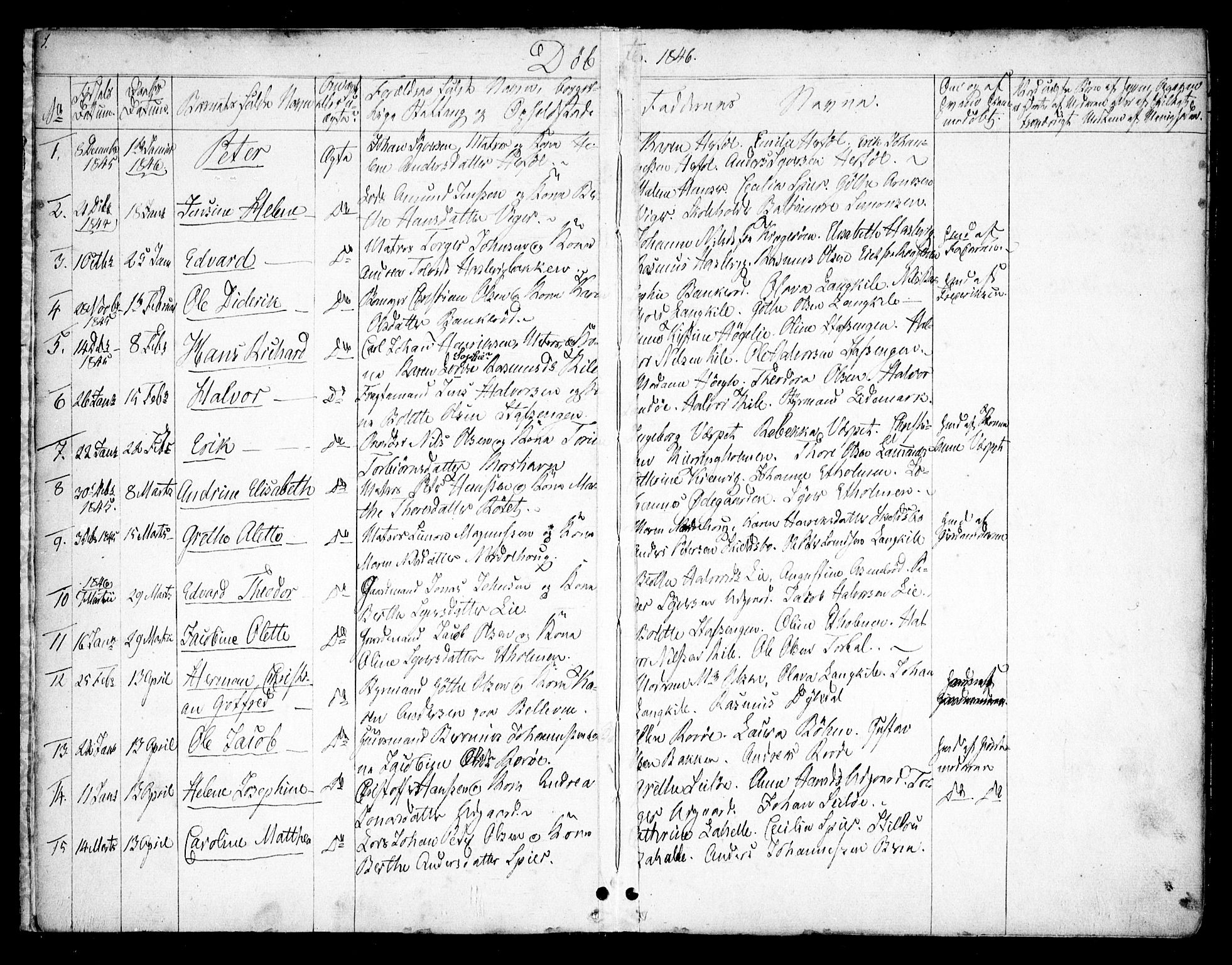 Hvaler prestekontor Kirkebøker, SAO/A-2001/F/Fa/L0006: Parish register (official) no. I 6, 1846-1863, p. 1