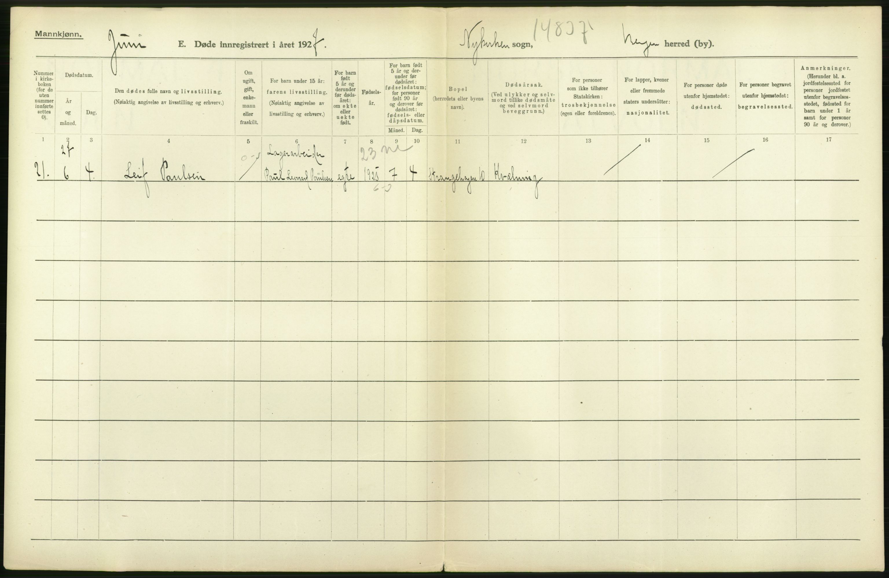 Statistisk sentralbyrå, Sosiodemografiske emner, Befolkning, AV/RA-S-2228/D/Df/Dfc/Dfcg/L0028: Bergen: Gifte, døde., 1927, p. 772