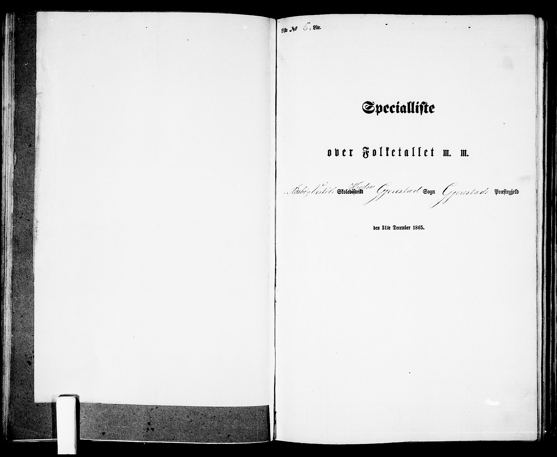 RA, 1865 census for Gjerstad, 1865, p. 79