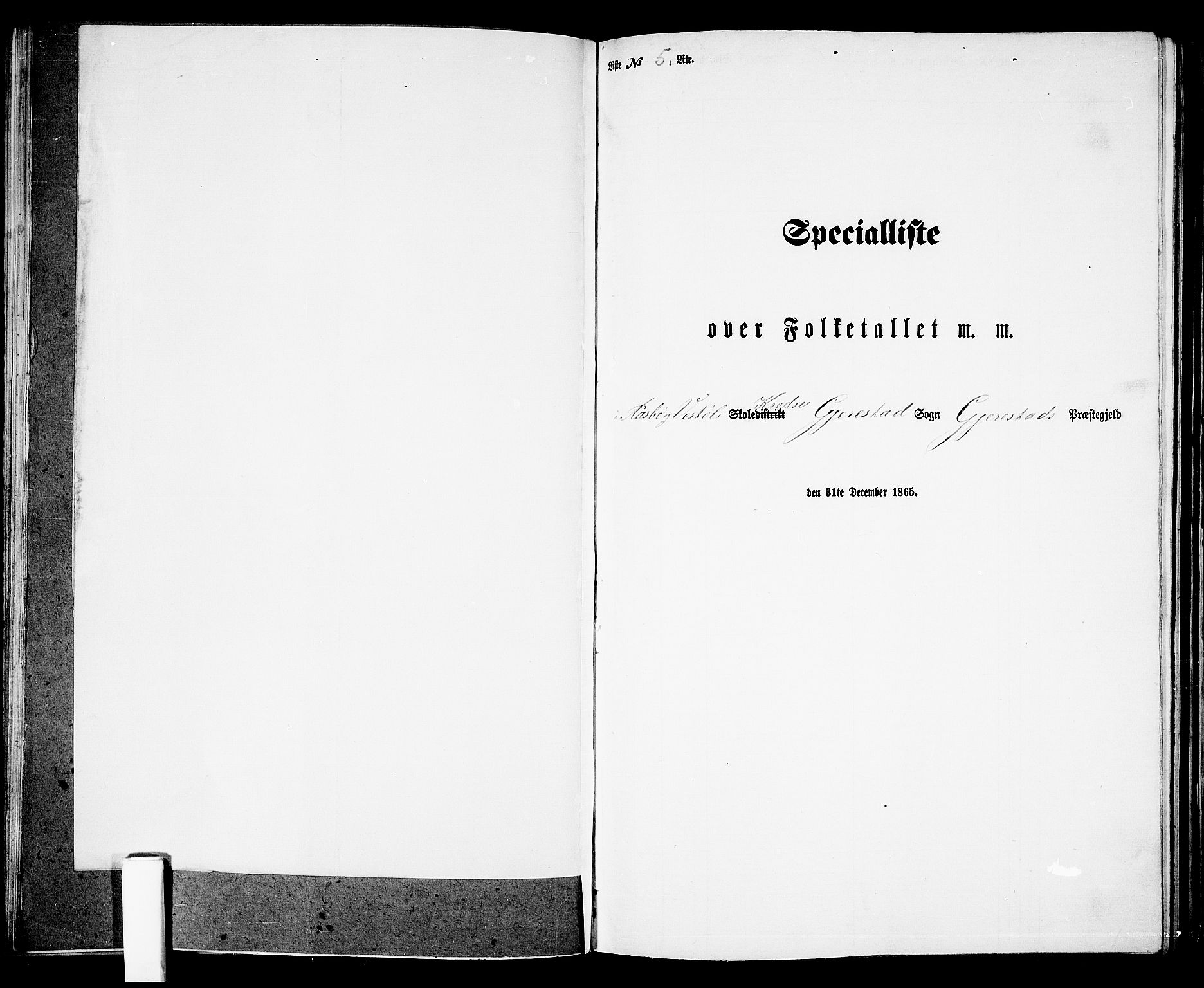 RA, 1865 census for Gjerstad, 1865, p. 79