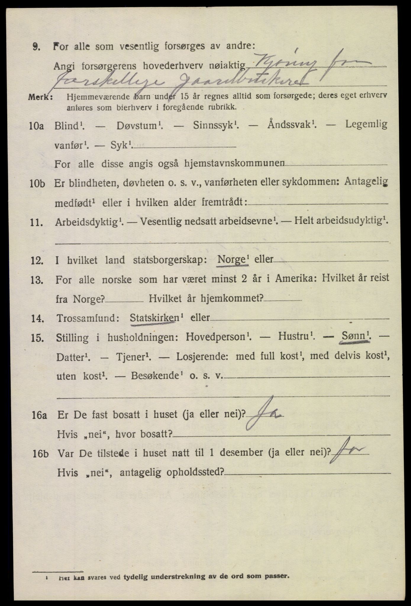 SAK, 1920 census for Søndeled, 1920, p. 1344