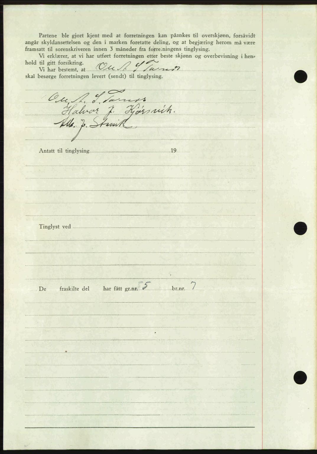 Romsdal sorenskriveri, AV/SAT-A-4149/1/2/2C: Mortgage book no. A22, 1947-1947, Diary no: : 9/1947