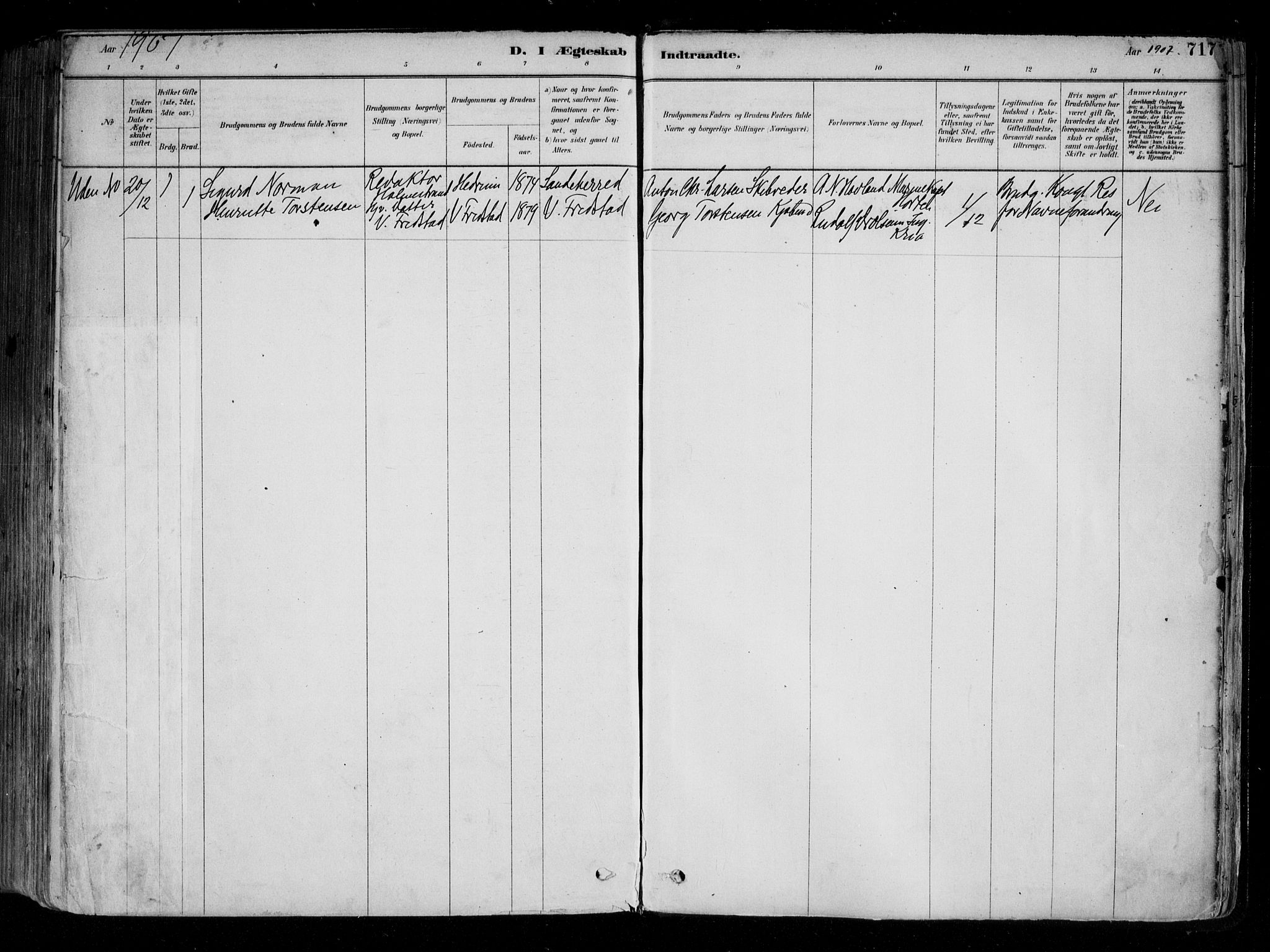 Fredrikstad domkirkes prestekontor Kirkebøker, AV/SAO-A-10906/F/Fa/L0004: Parish register (official) no. 4, 1878-1907, p. 717