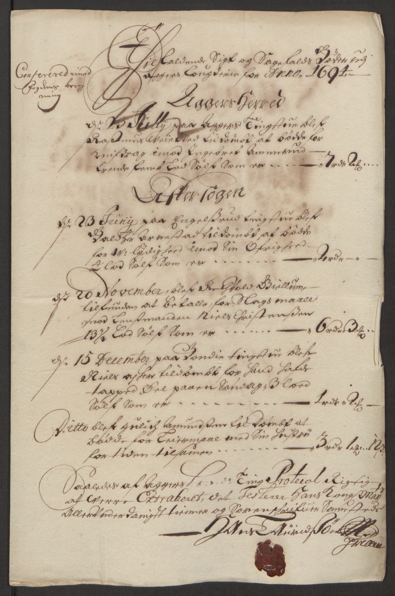 Rentekammeret inntil 1814, Reviderte regnskaper, Fogderegnskap, RA/EA-4092/R10/L0438: Fogderegnskap Aker og Follo, 1694, p. 123