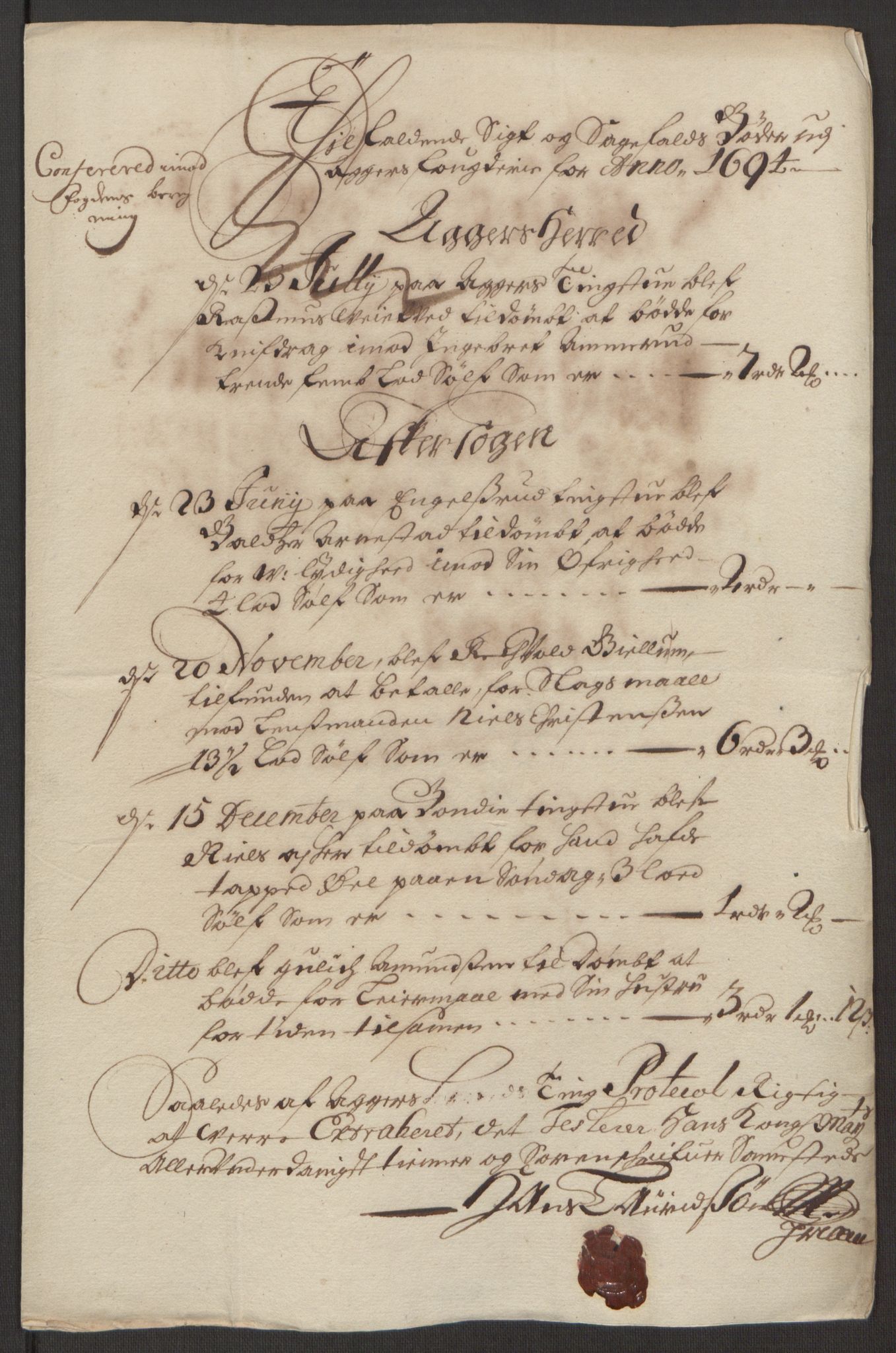 Rentekammeret inntil 1814, Reviderte regnskaper, Fogderegnskap, AV/RA-EA-4092/R10/L0438: Fogderegnskap Aker og Follo, 1694, p. 123