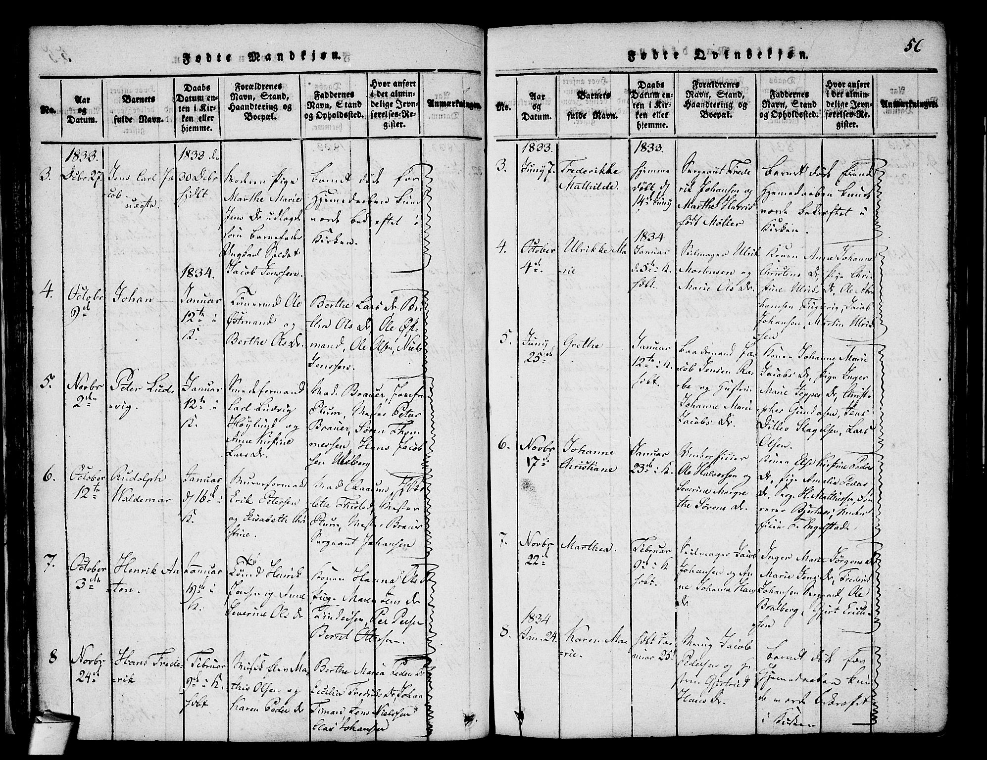 Stavern kirkebøker, SAKO/A-318/F/Fa/L0006: Parish register (official) no. 6, 1816-1839, p. 56