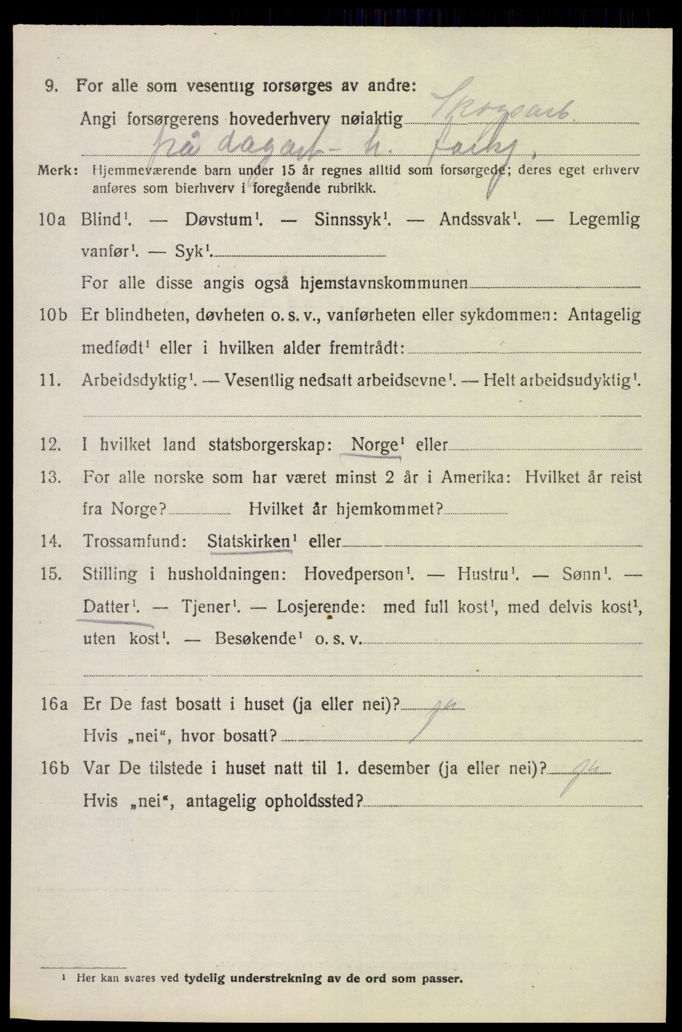 SAH, 1920 census for Stange, 1920, p. 15640