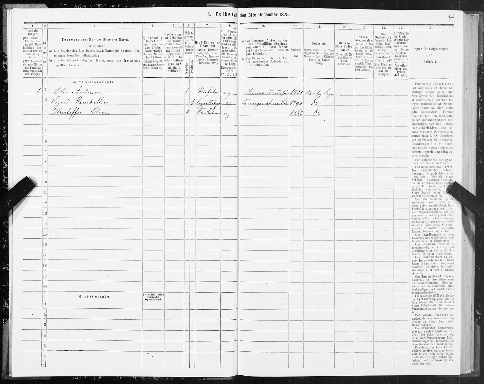 SAT, 1875 census for 1563P Sunndal, 1875, p. 1004