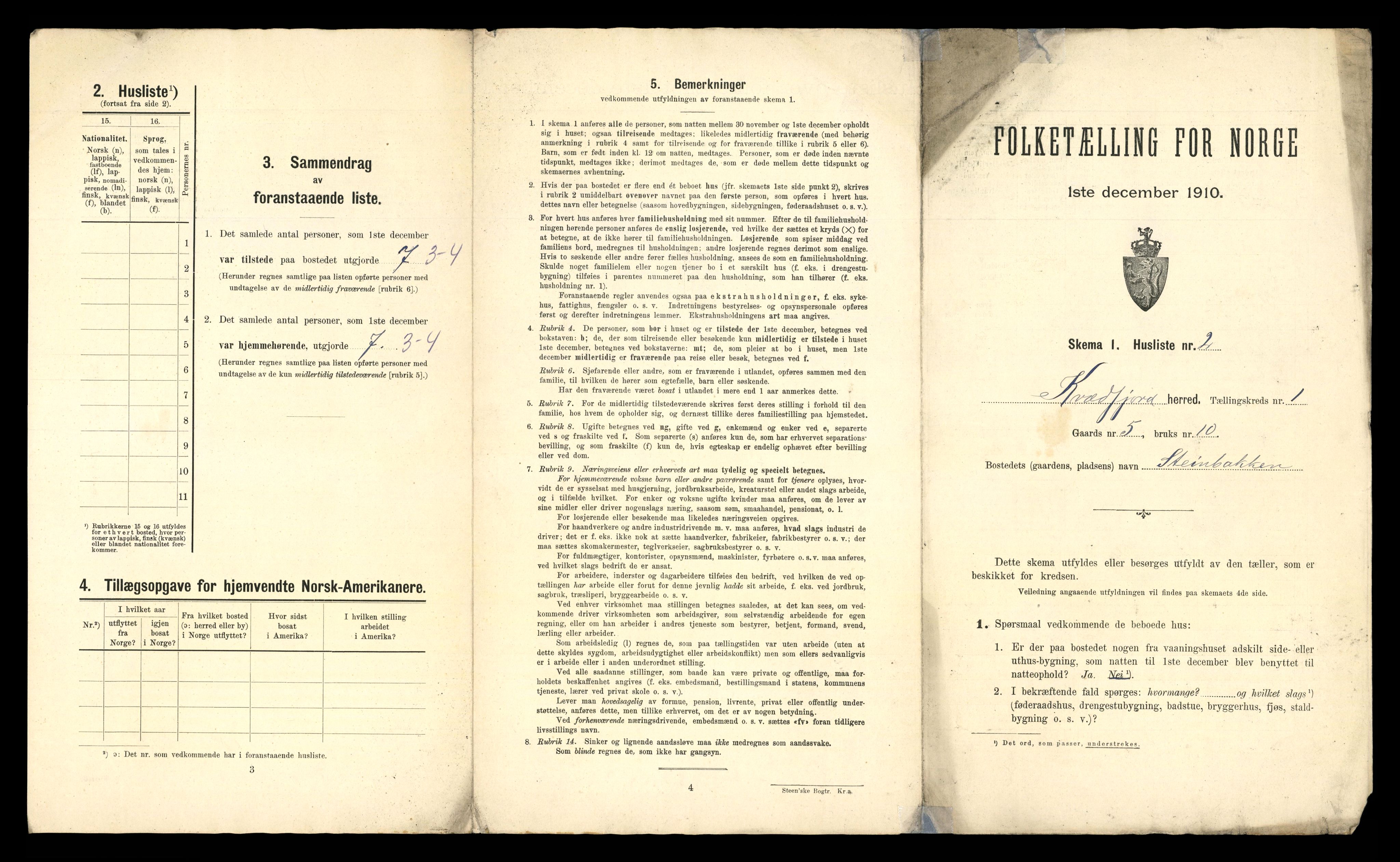 RA, 1910 census for Kvæfjord, 1910, p. 43