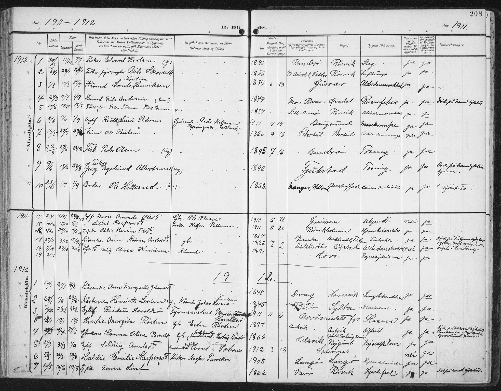 Ministerialprotokoller, klokkerbøker og fødselsregistre - Nord-Trøndelag, SAT/A-1458/786/L0688: Parish register (official) no. 786A04, 1899-1912, p. 208