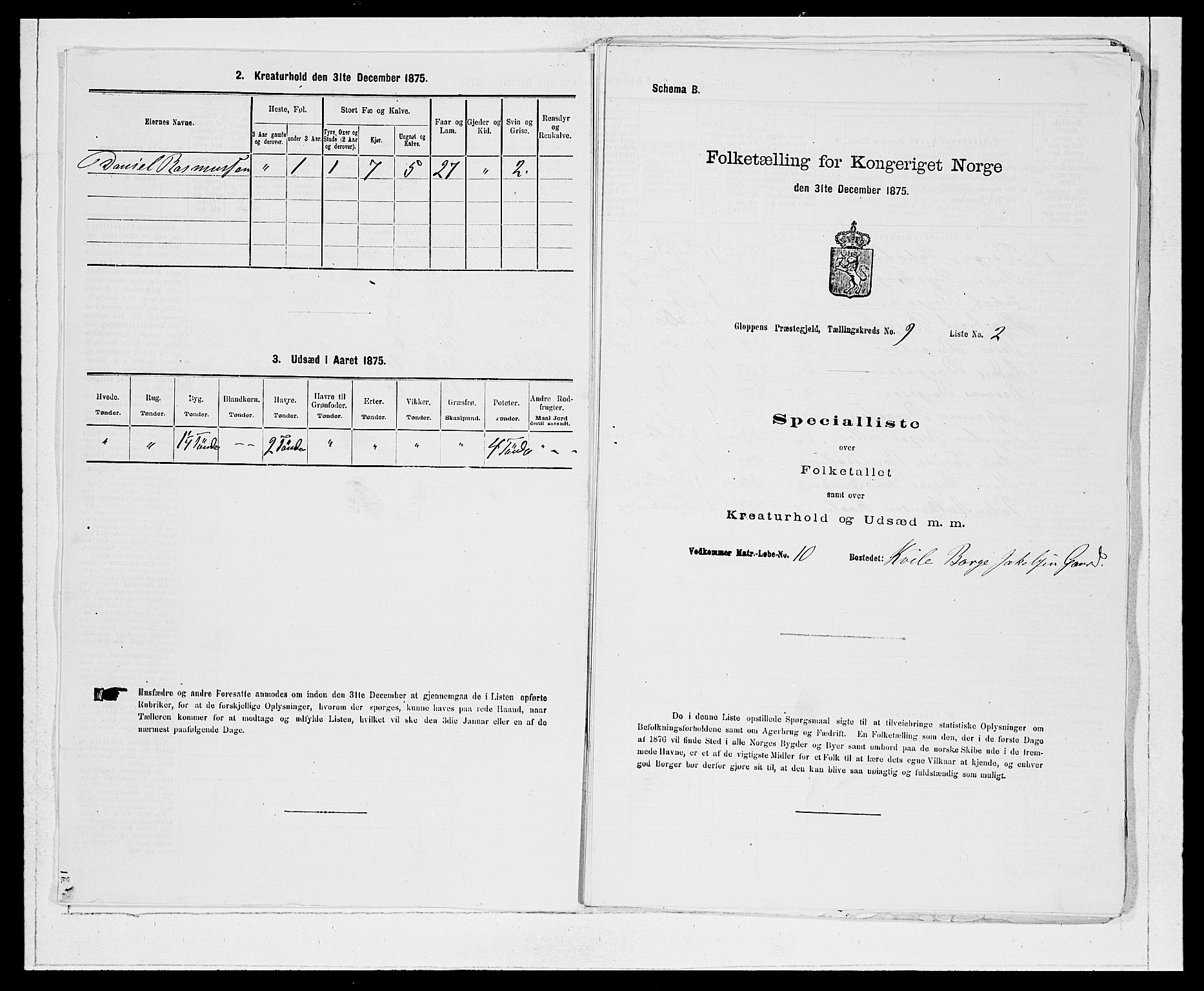 SAB, 1875 Census for 1445P Gloppen, 1875, p. 953