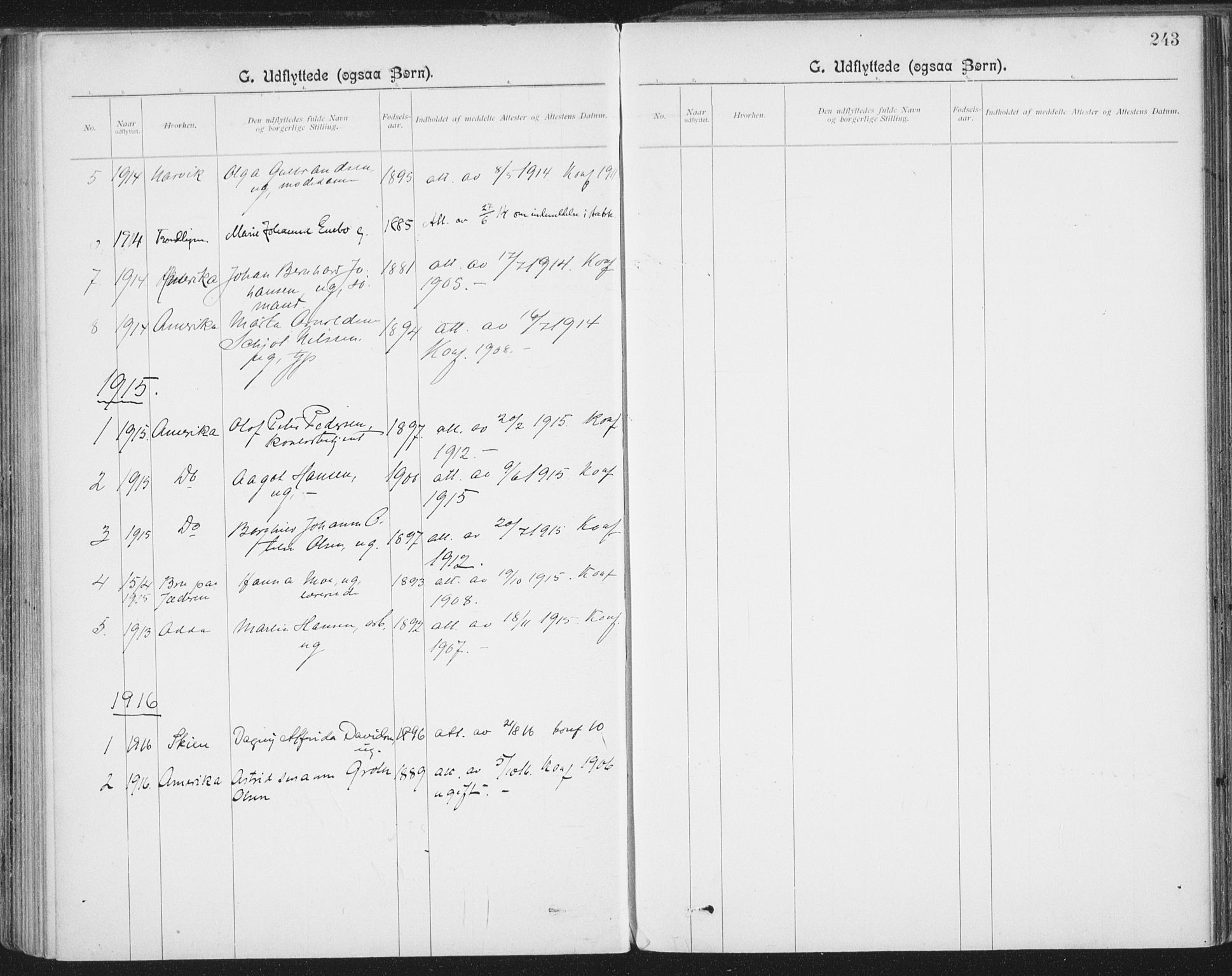 Ministerialprotokoller, klokkerbøker og fødselsregistre - Nordland, AV/SAT-A-1459/801/L0012: Parish register (official) no. 801A12, 1900-1916, p. 243