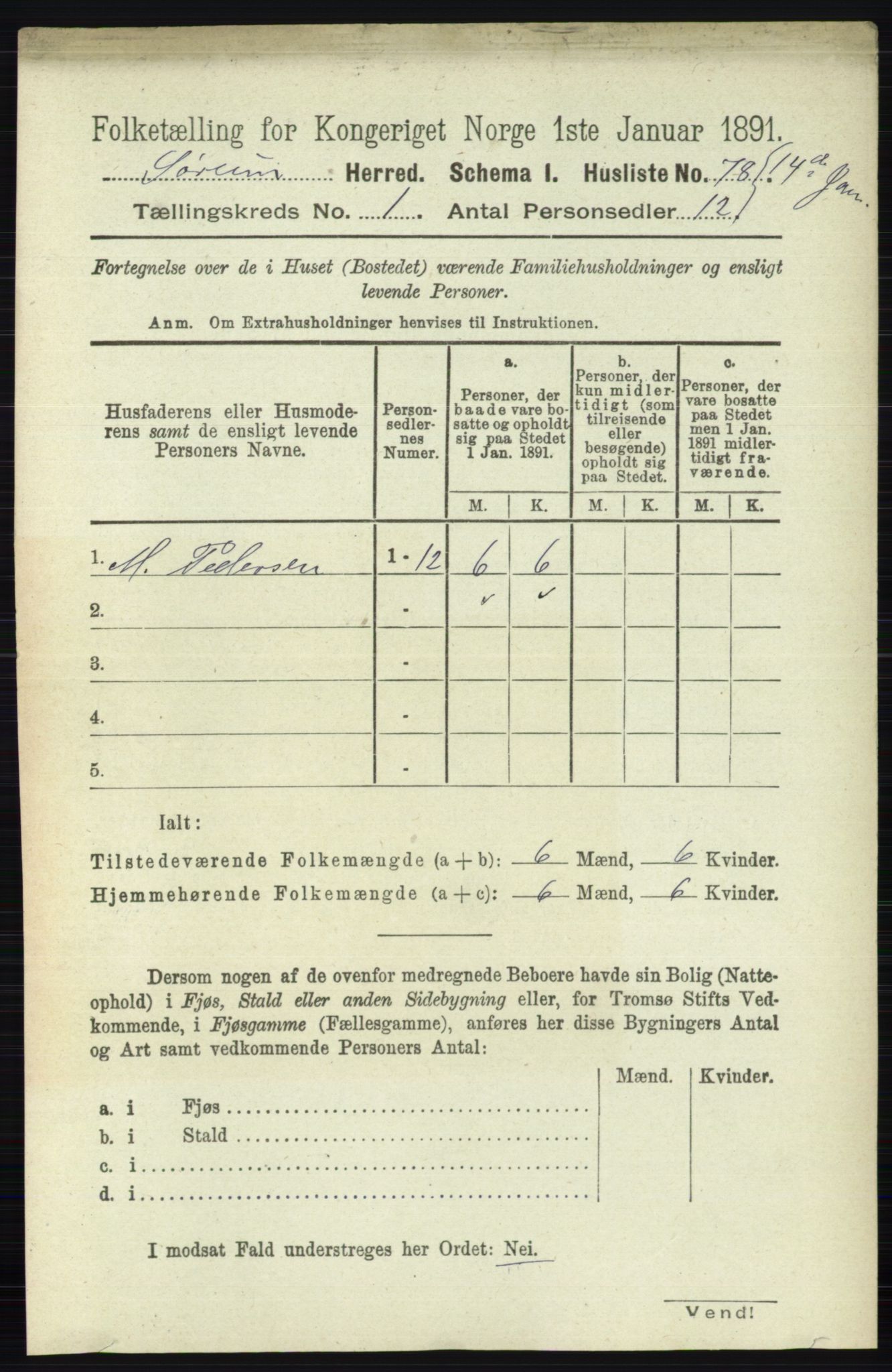 RA, 1891 census for 0226 Sørum, 1891, p. 97