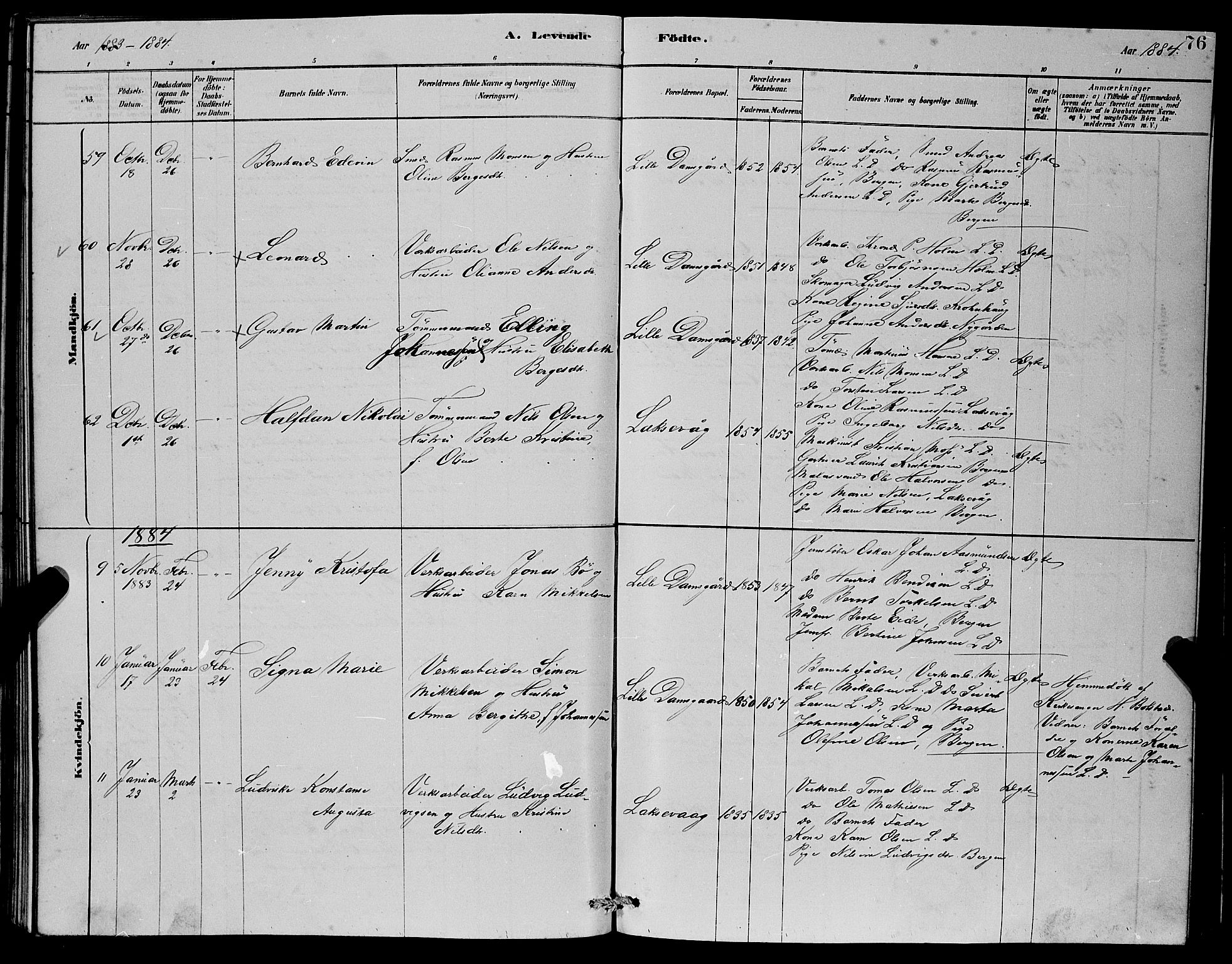 Laksevåg Sokneprestembete, SAB/A-76501/H/Ha/Hab/Haba/L0002: Parish register (copy) no. A 2, 1877-1887, p. 76