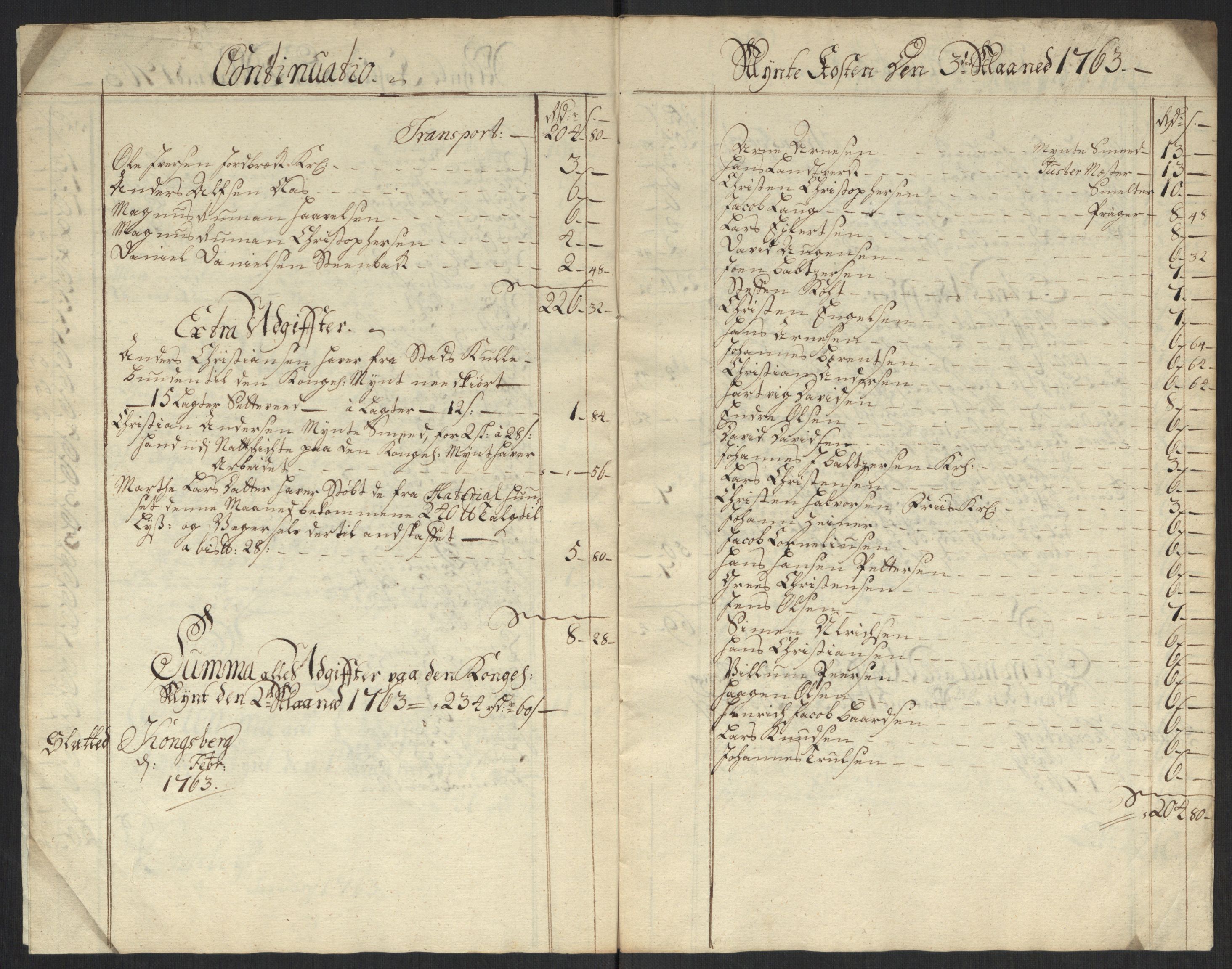 Rentekammeret inntil 1814, Realistisk ordnet avdeling, AV/RA-EA-4070/Oa/L0010: [Y8]: Regninger for Kongsbergs mynt., 1760-1805, p. 33