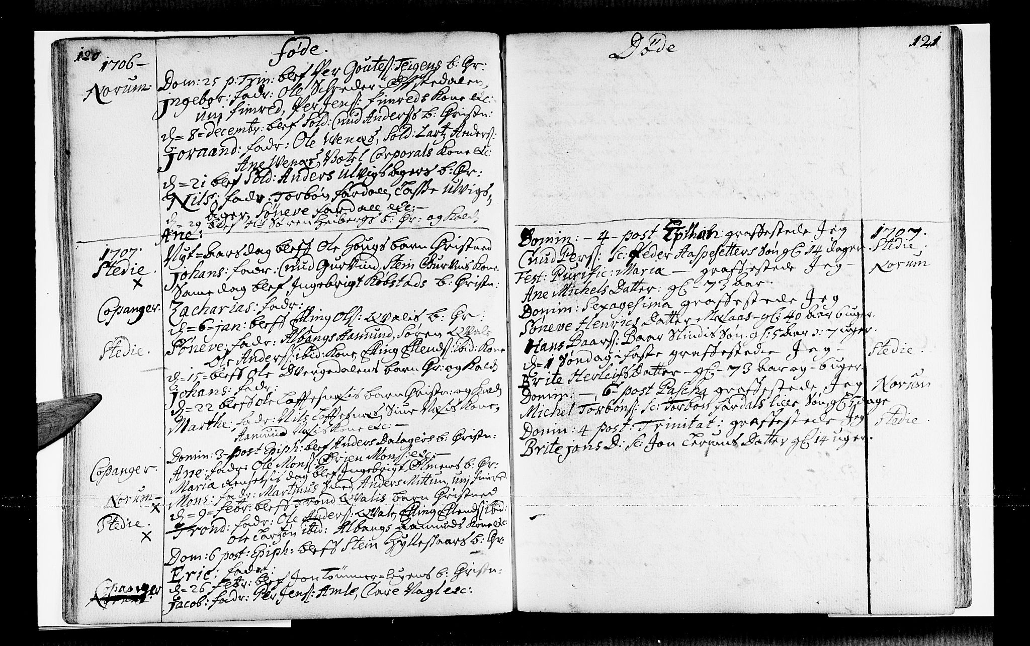 Sogndal sokneprestembete, SAB/A-81301/H/Haa/Haaa/L0001: Parish register (official) no. A 1, 1689-1713, p. 120-121