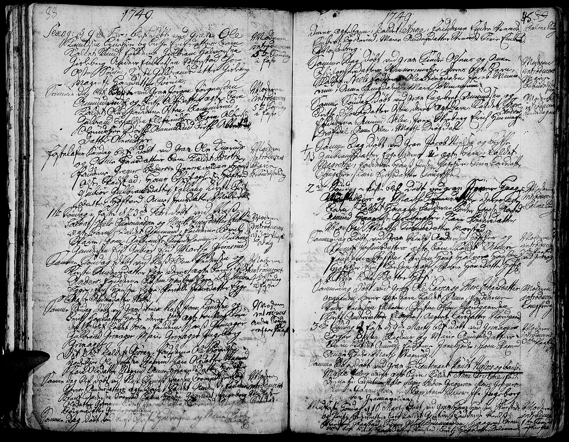 Gran prestekontor, AV/SAH-PREST-112/H/Ha/Haa/L0003: Parish register (official) no. 3, 1745-1758, p. 45